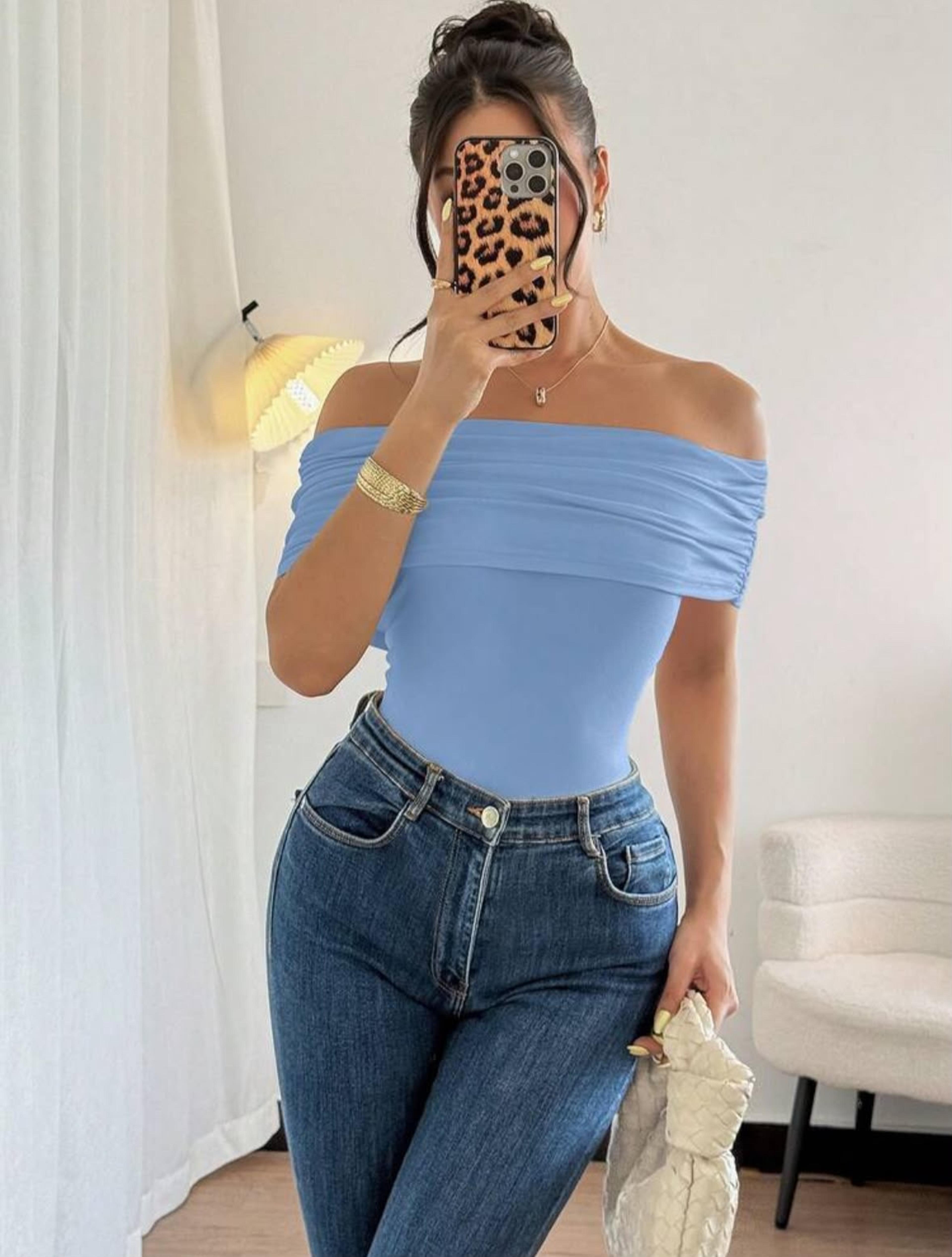 Light blue body suit view 2
