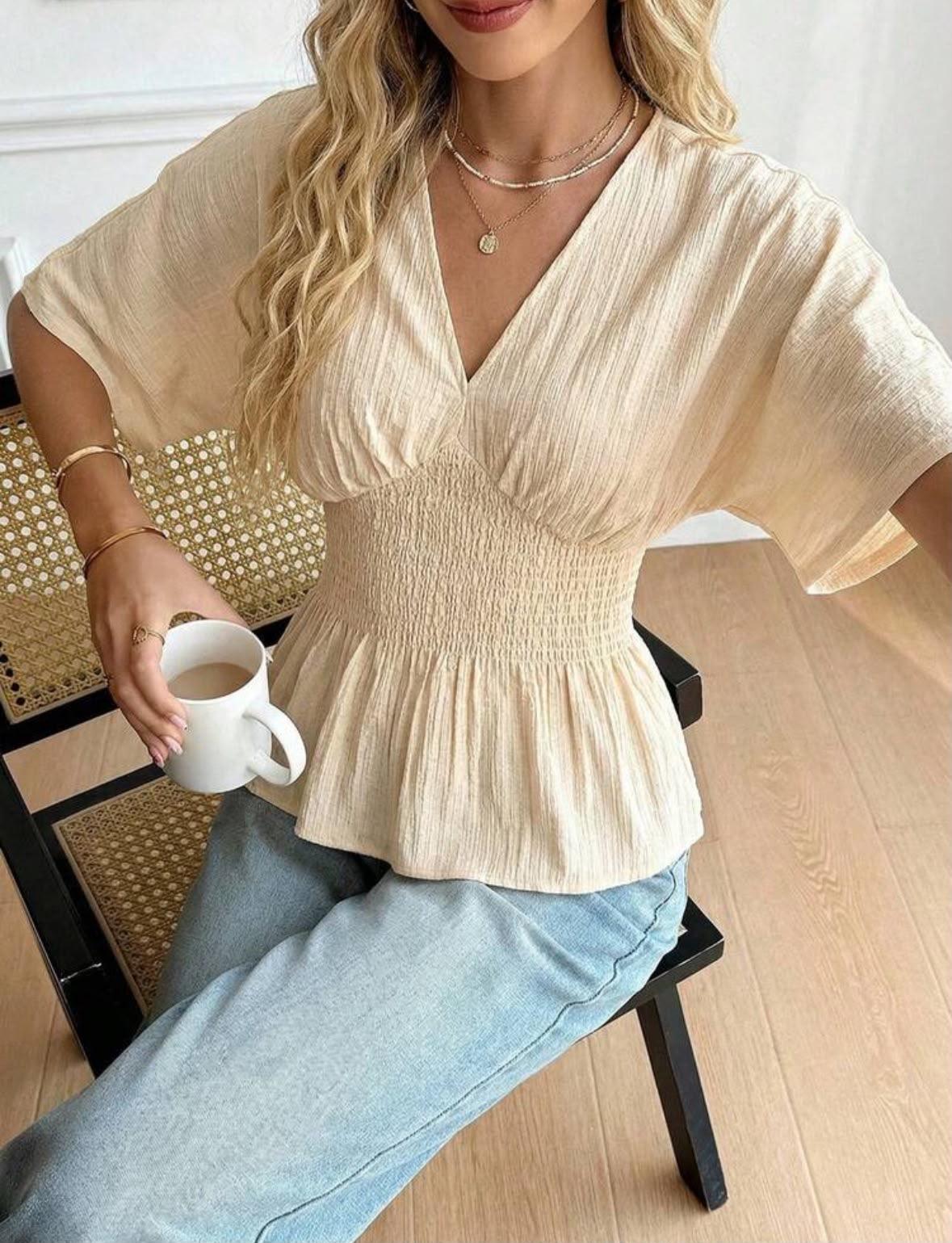 Casual shirt with dropped sleeves — alternate view