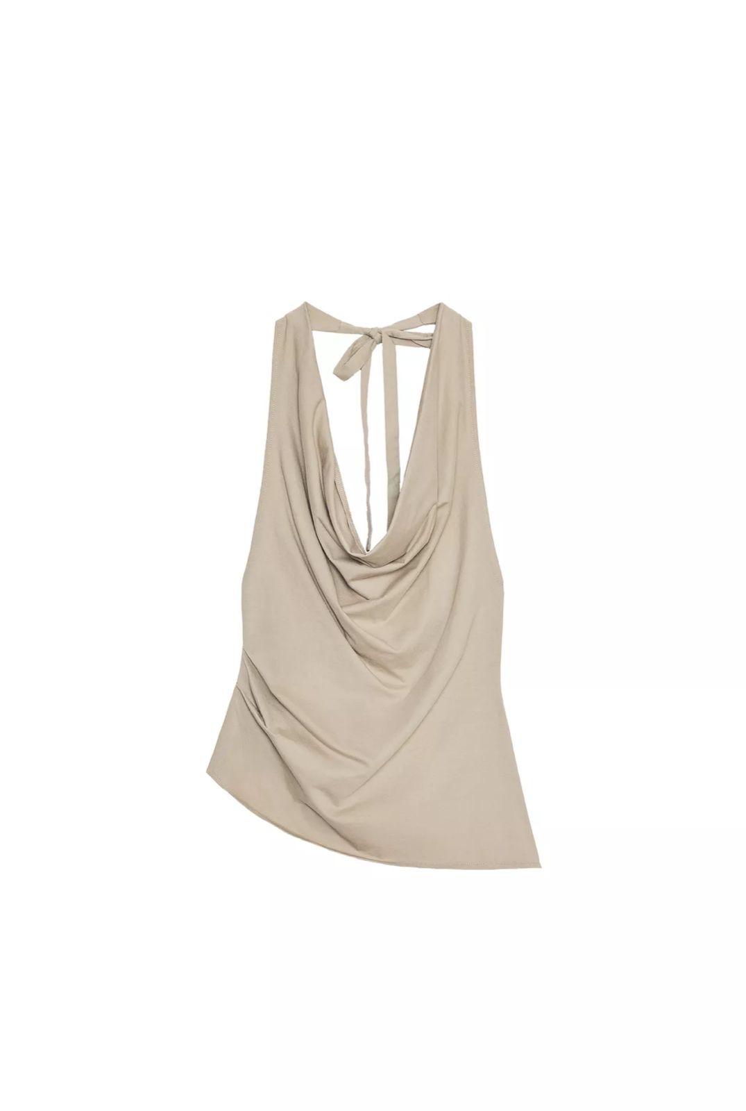 Blusa Zara cuello halter y espalda descubierta