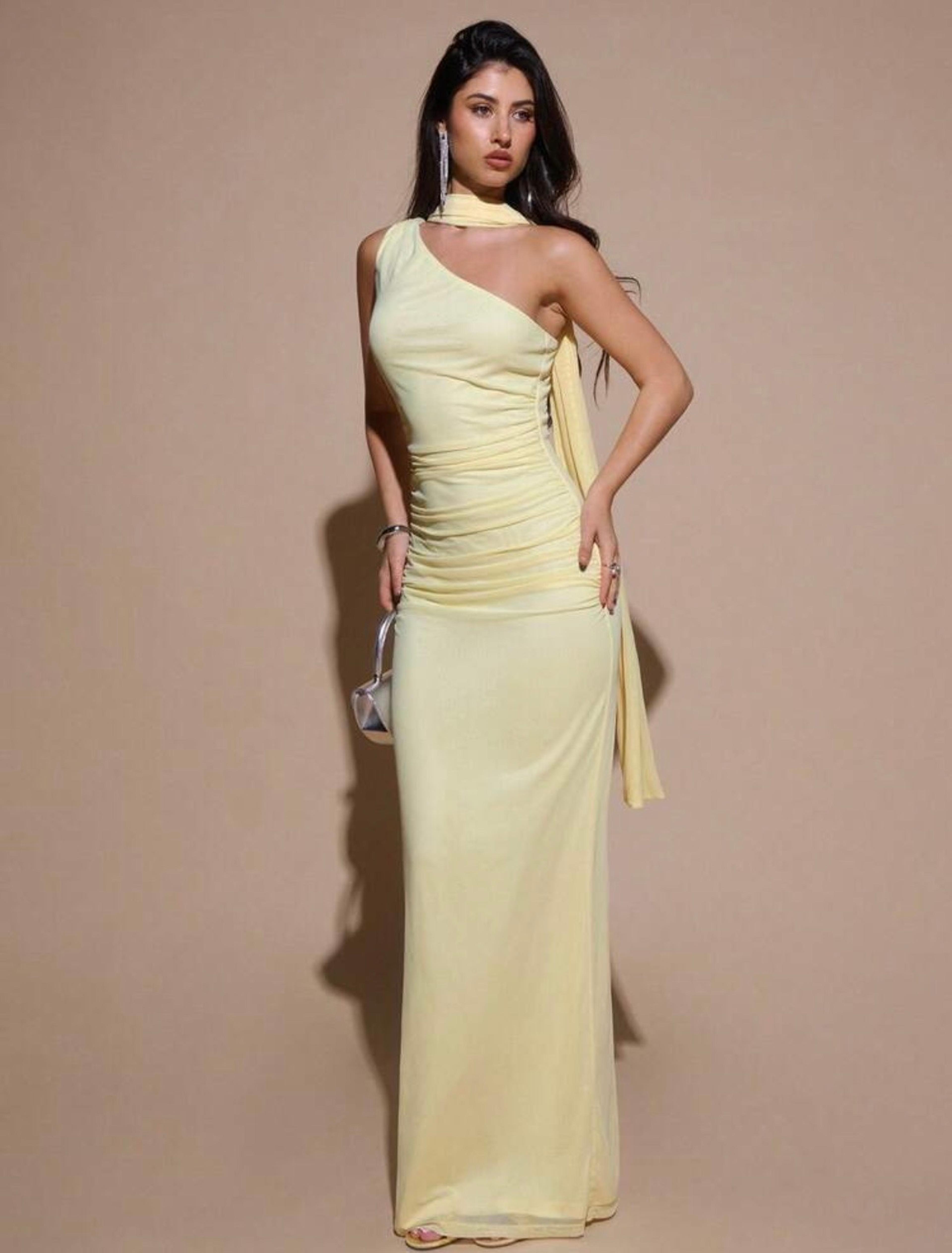 Asymmetrical tight dress view 2