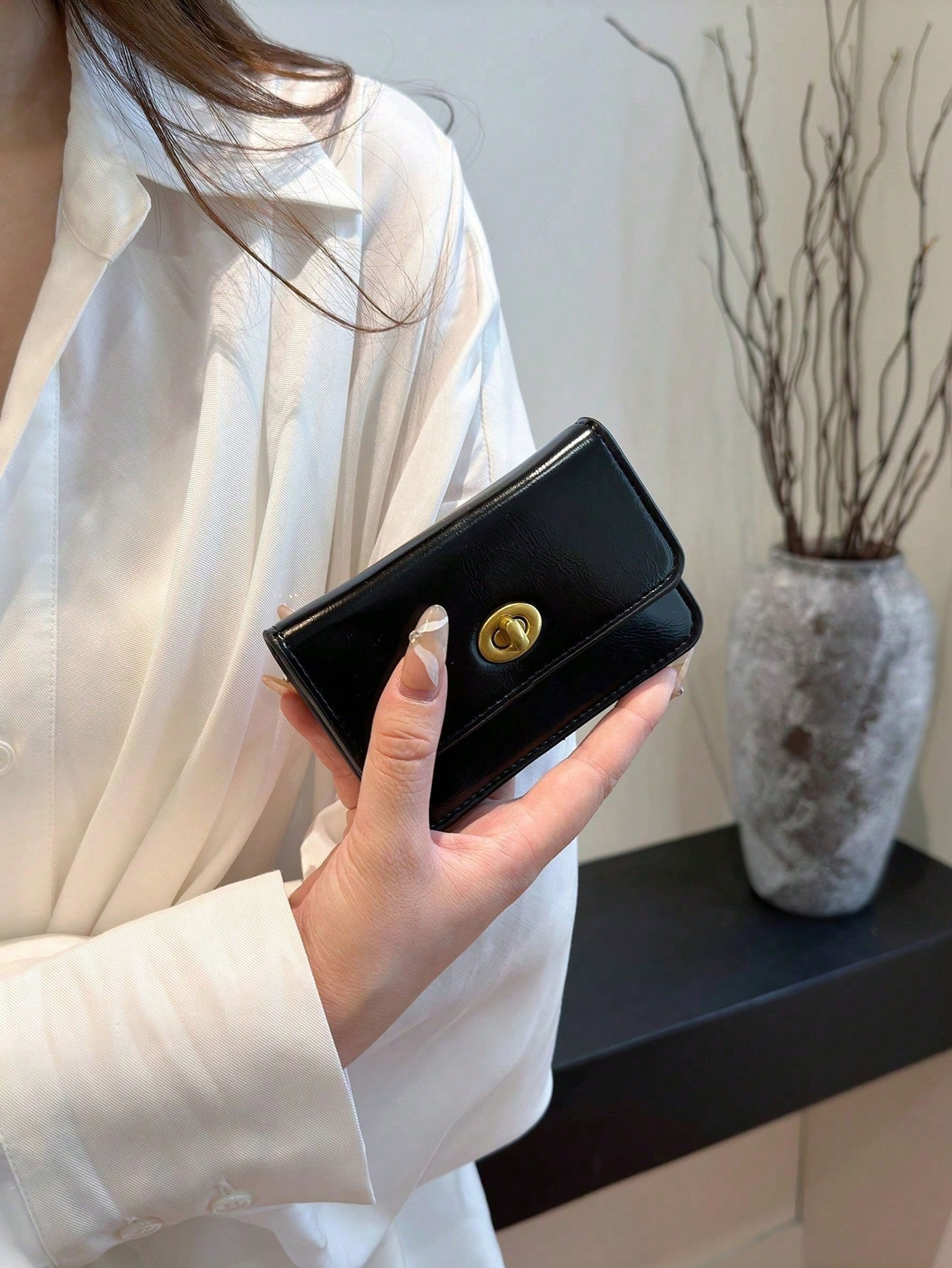 Minimalist style faux leather wallet
