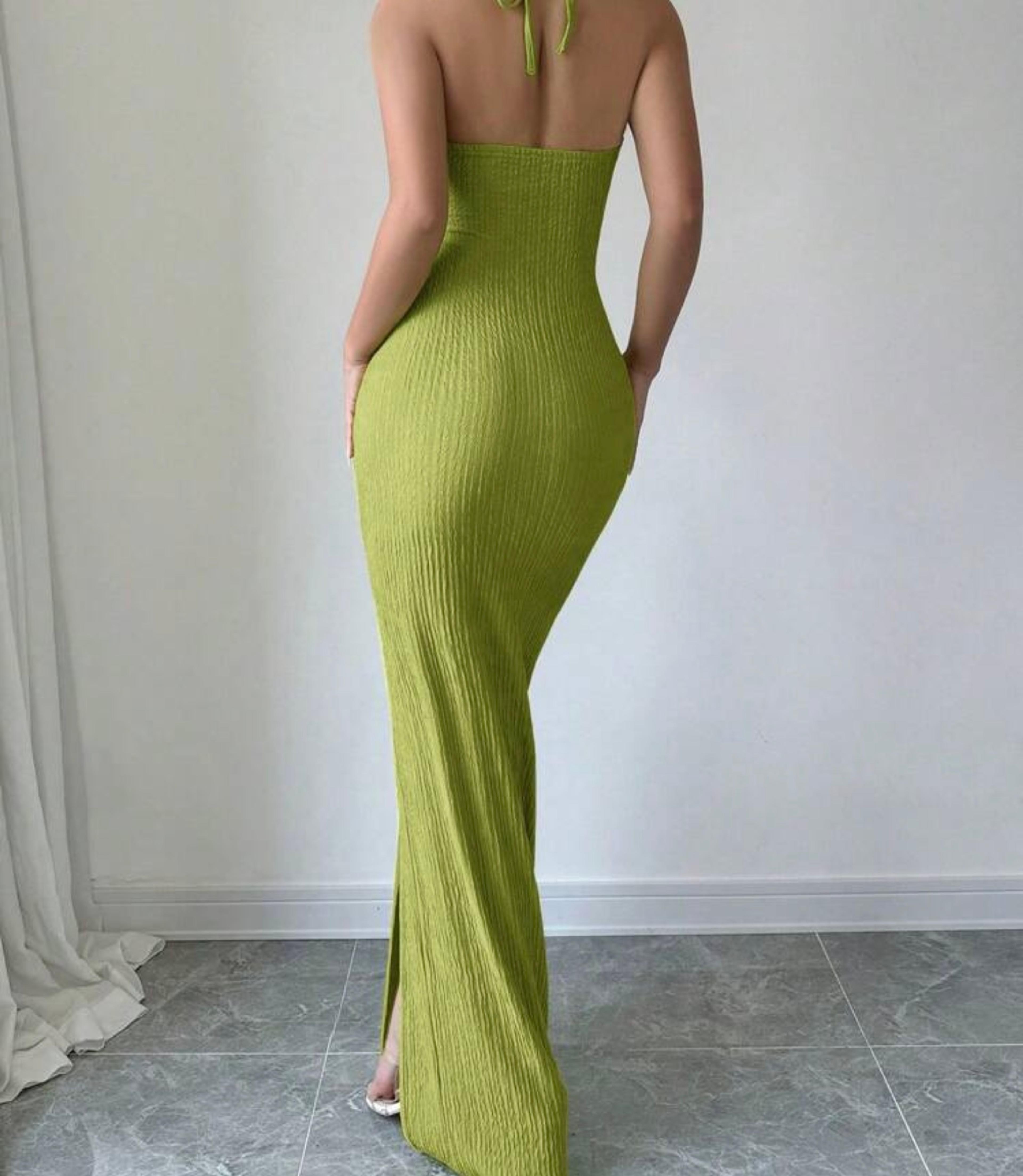 Vestido largo con abertura vista 4