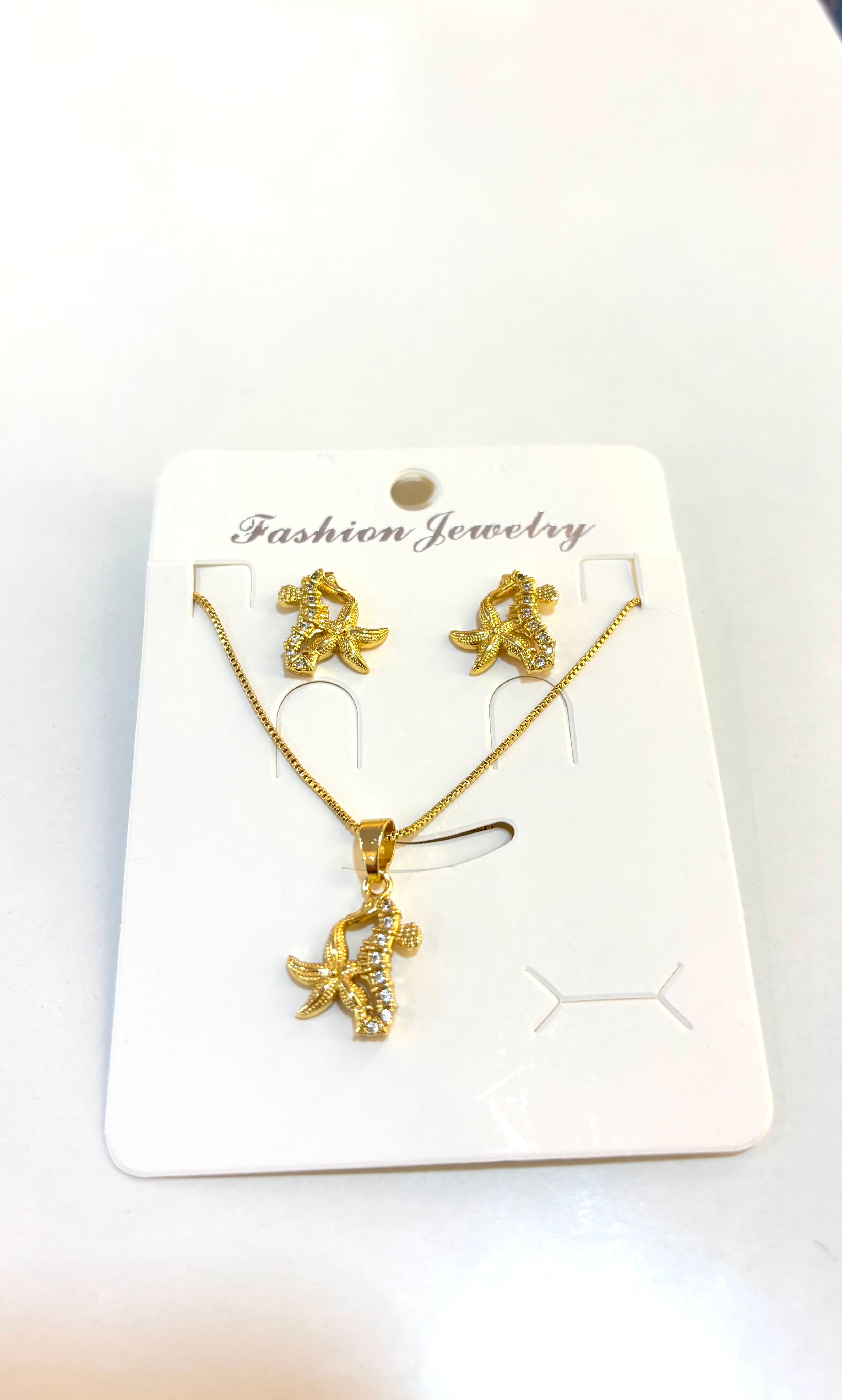 Set cadena con dije estrella de mar