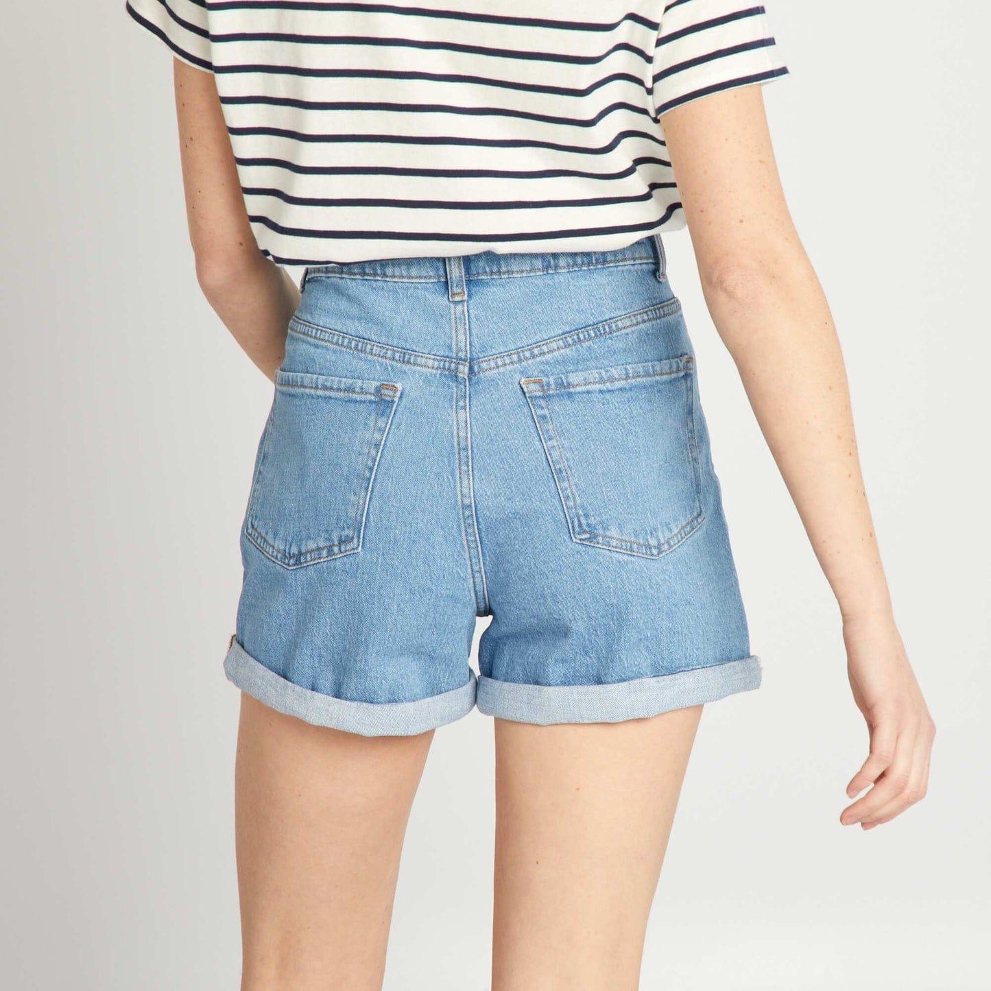 Light blue denim shorts alternate view