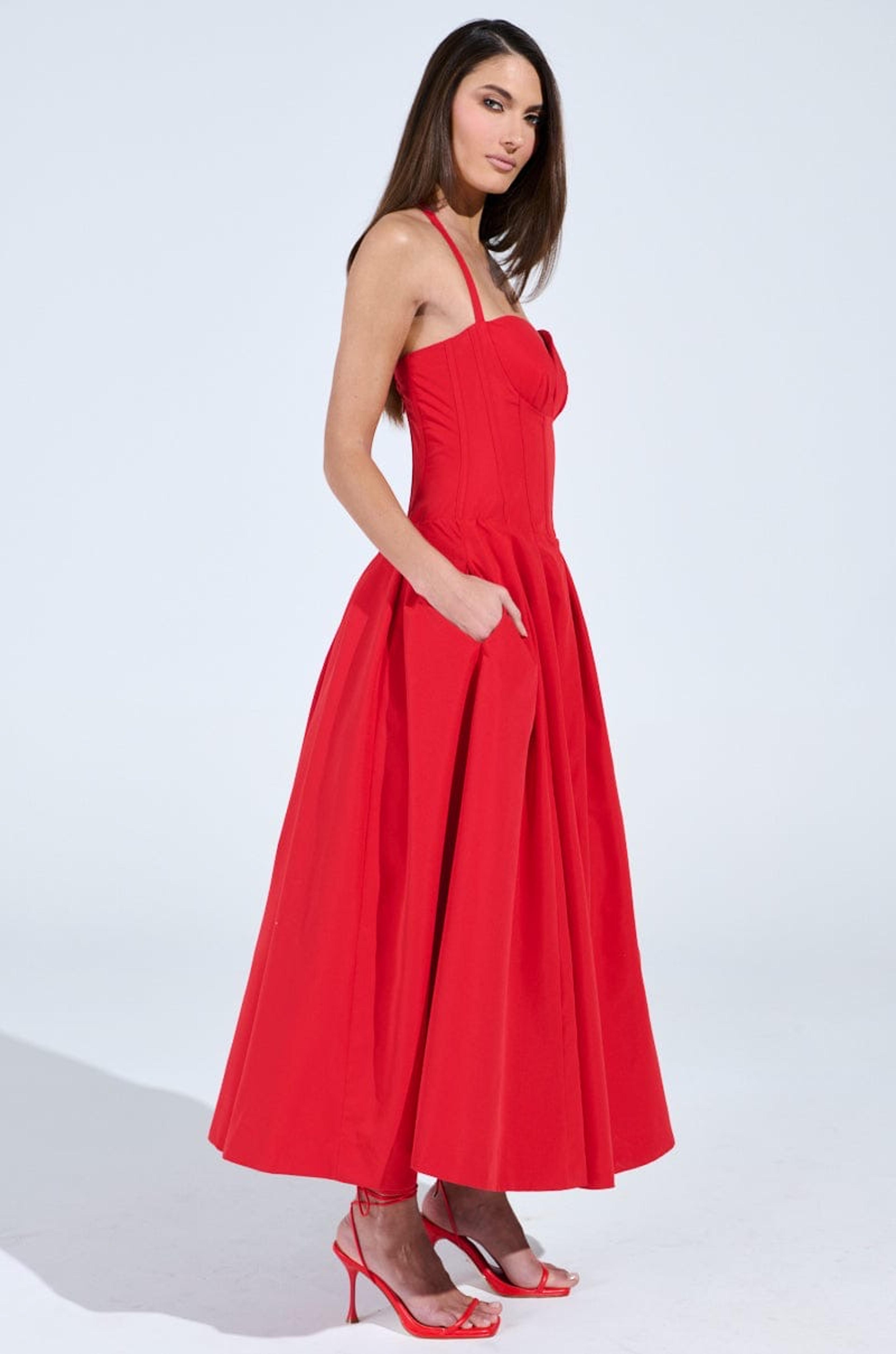 Vestido largo con tirantes delgados vista 2