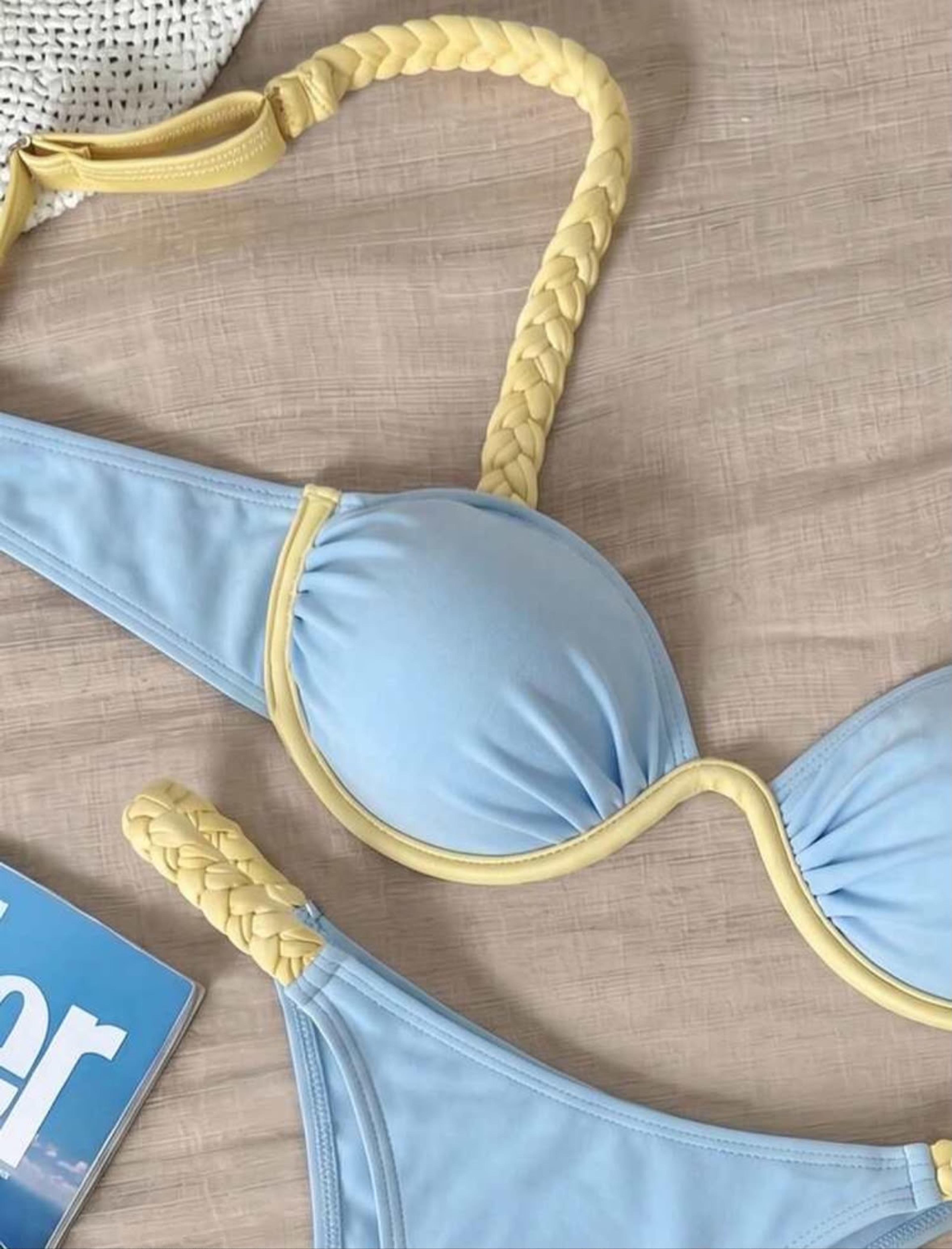 Traje de baño con tirantes trenzados vista 1
