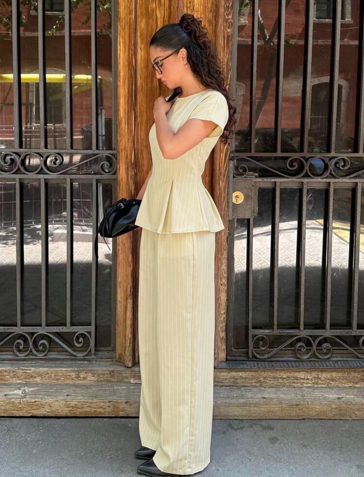 Casual two-piece pants set — alternate view