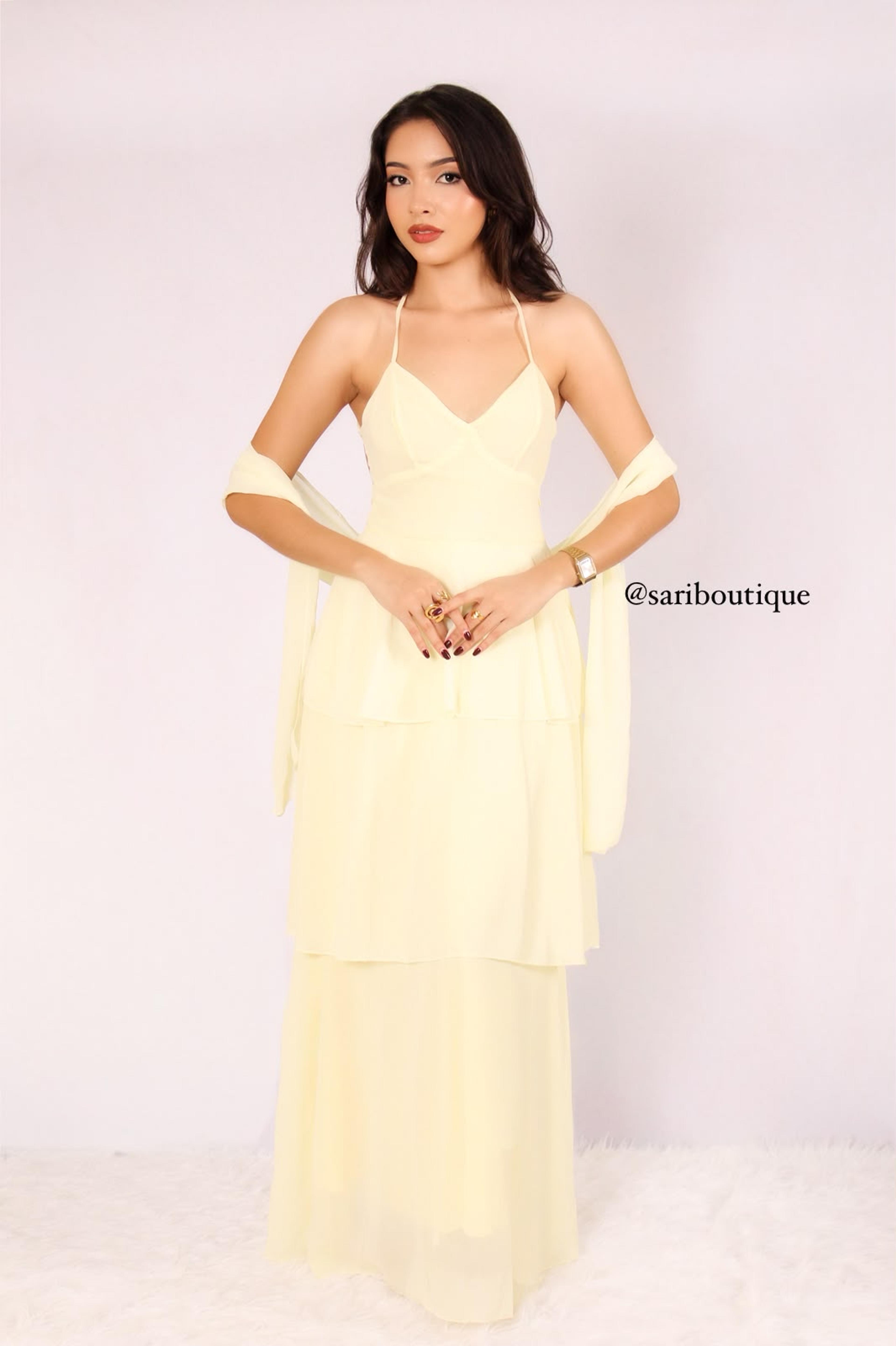 Long dresses with flies and thin straps view 1