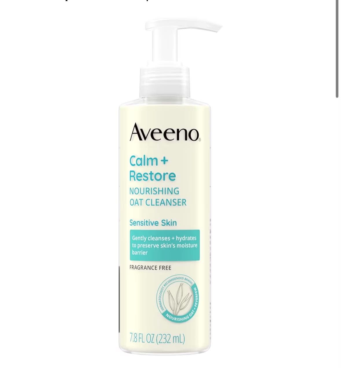 Aveeno calm + restore facial cleanser 
