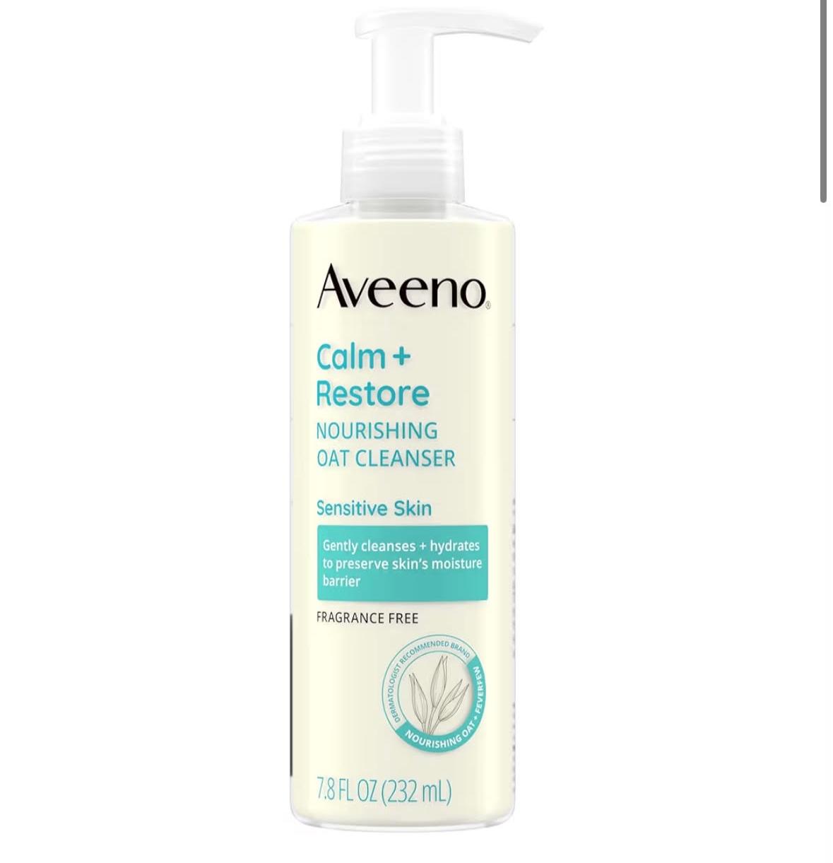 Aveeno calm + restore facial cleanser