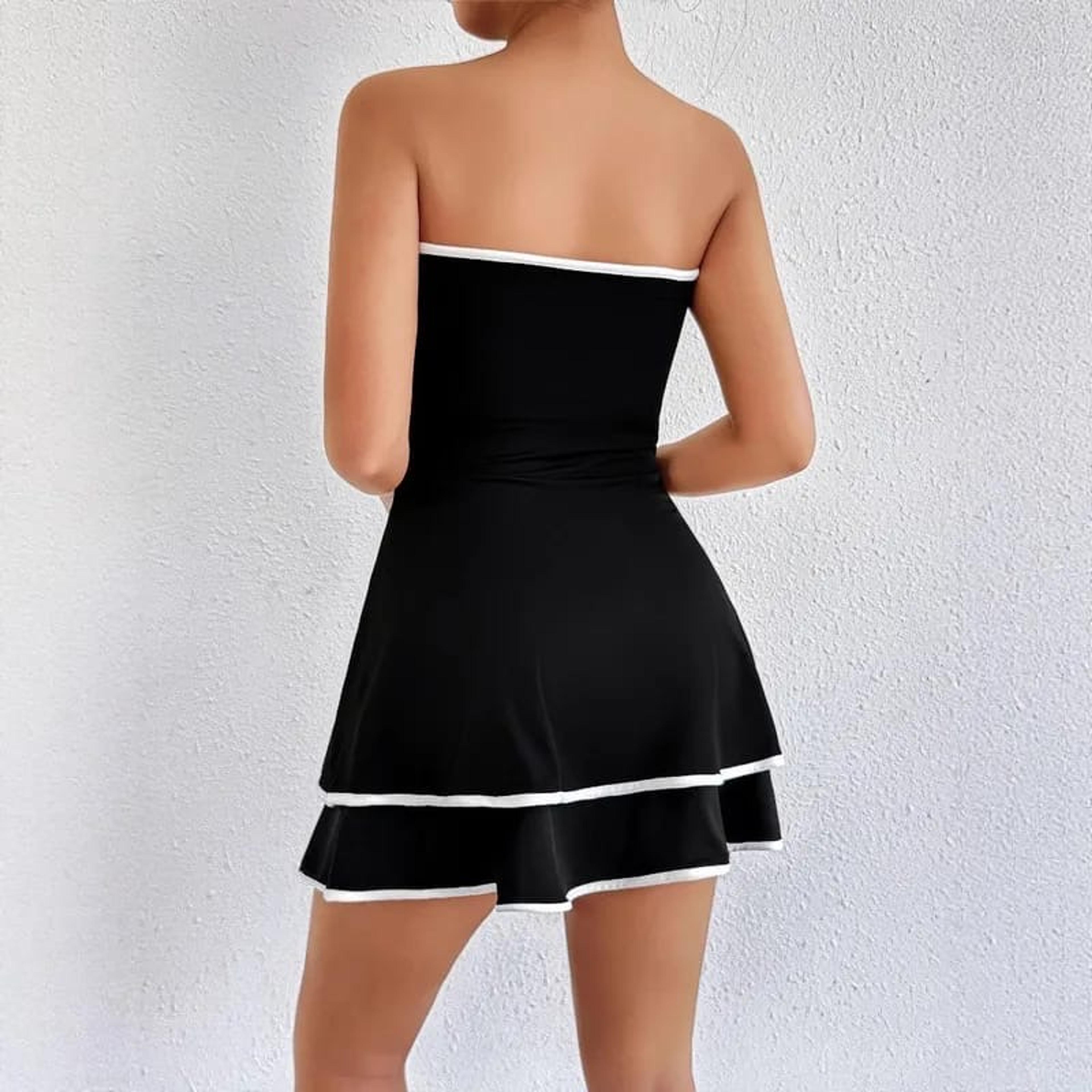 Short dress with trim view 3