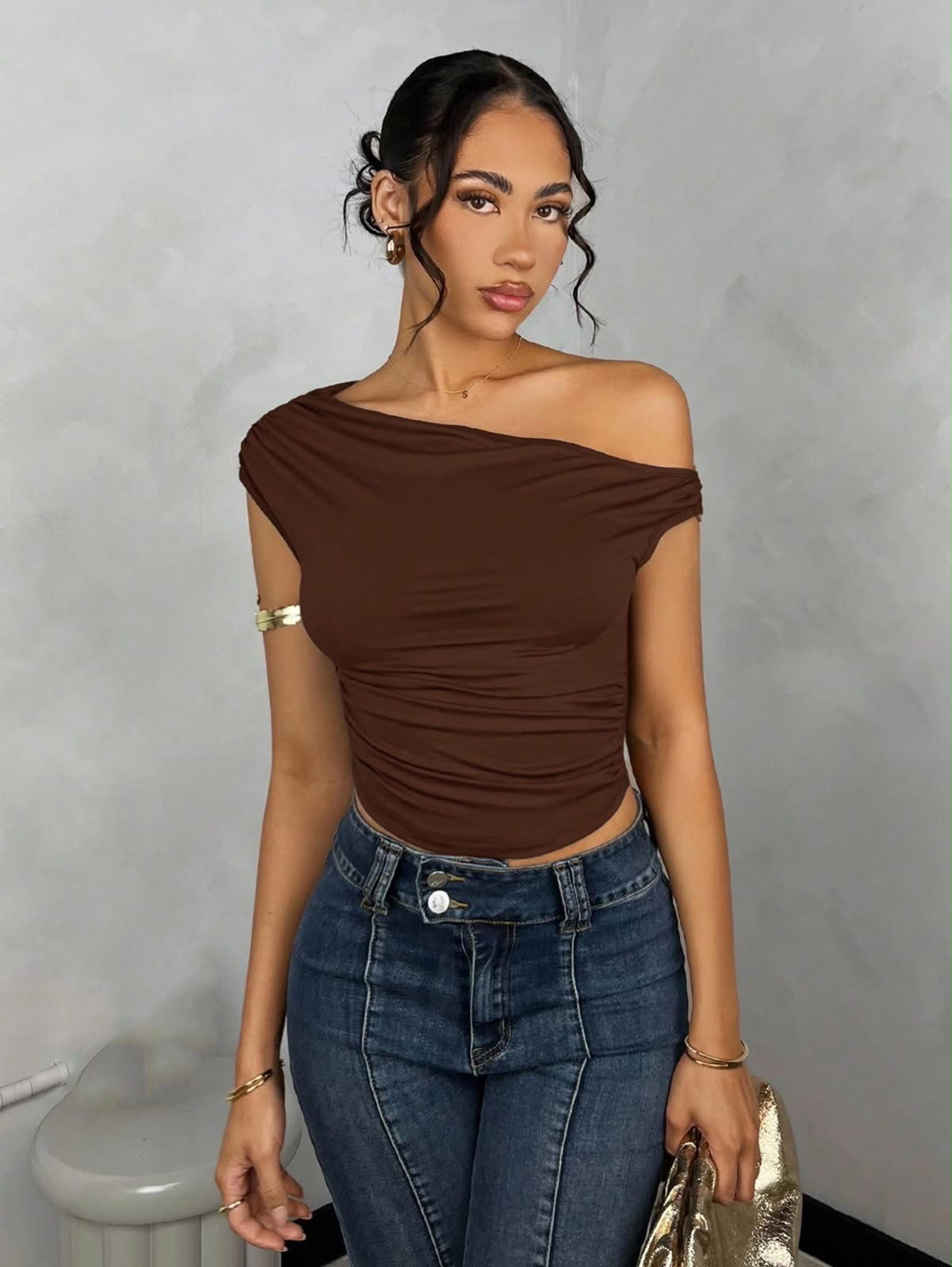 Blusa asimétrico de un hombro 