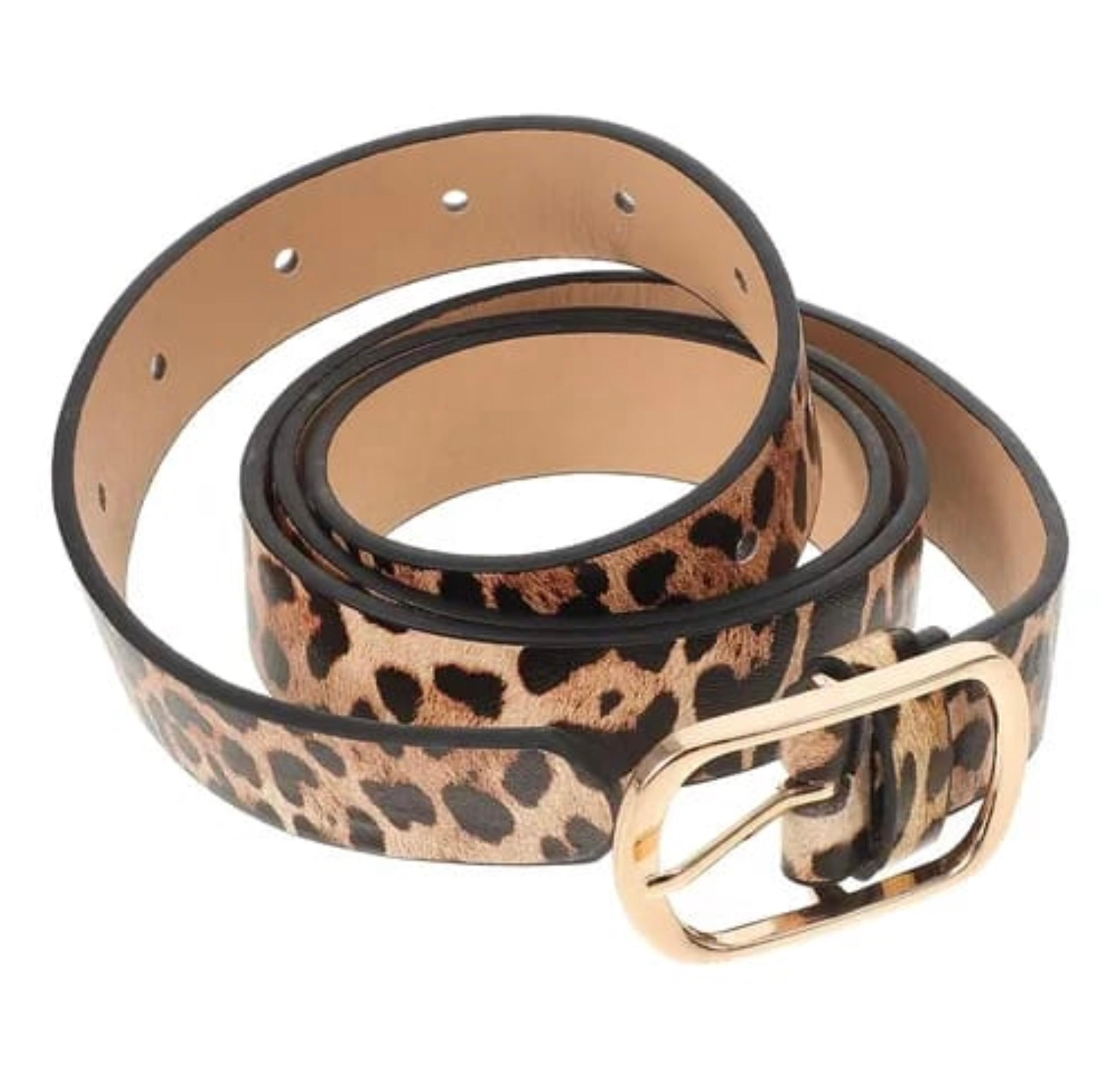 Leopard print belt