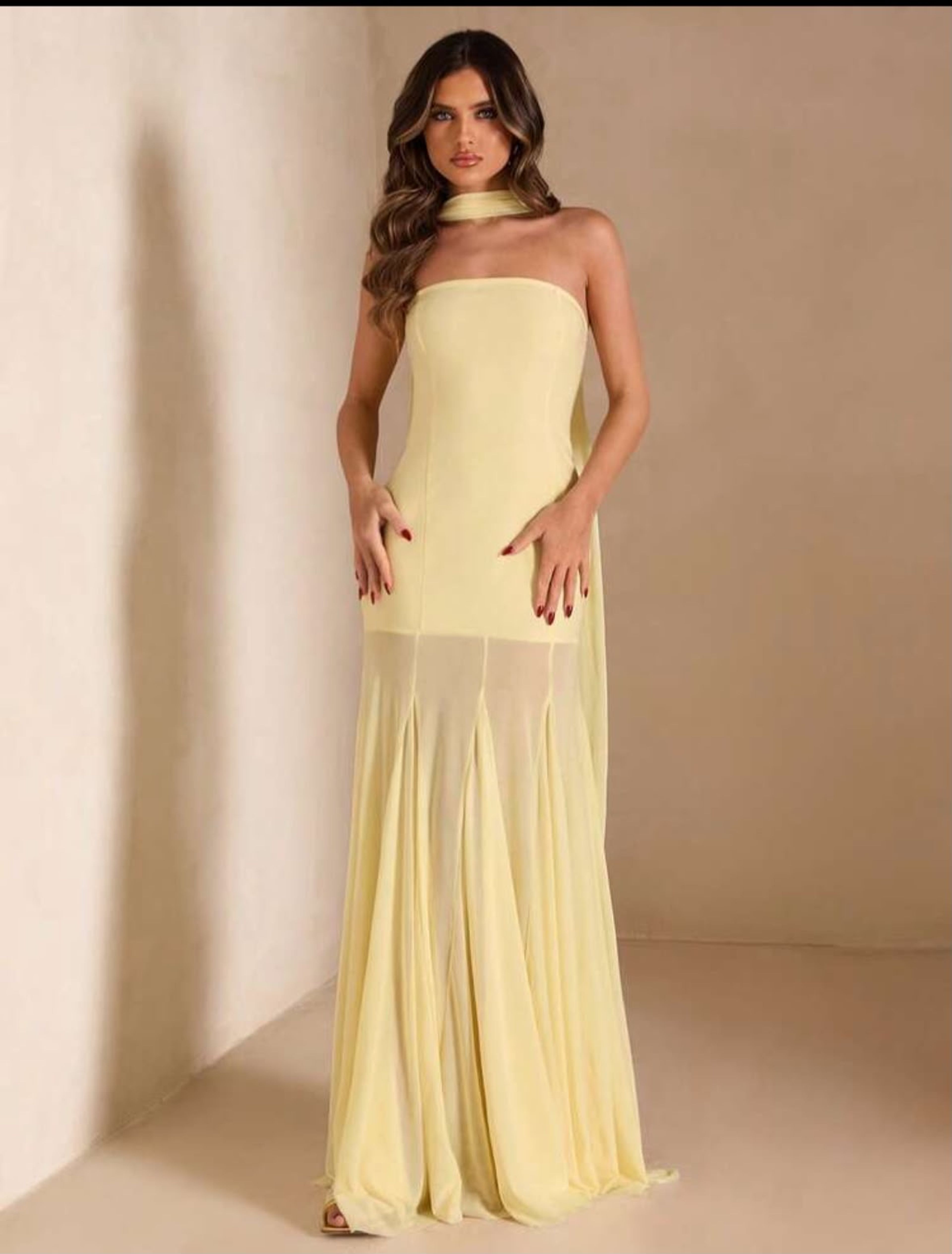 Slim fit dress with transparent fabric detail