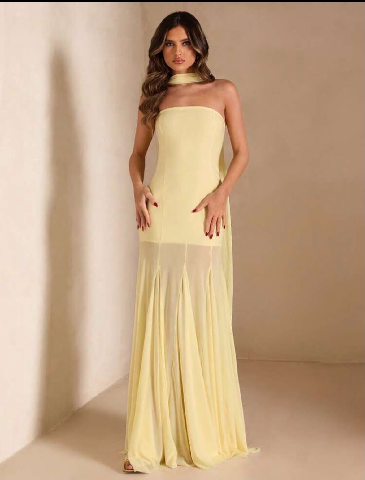 Slim fit dress with transparent fabric detail