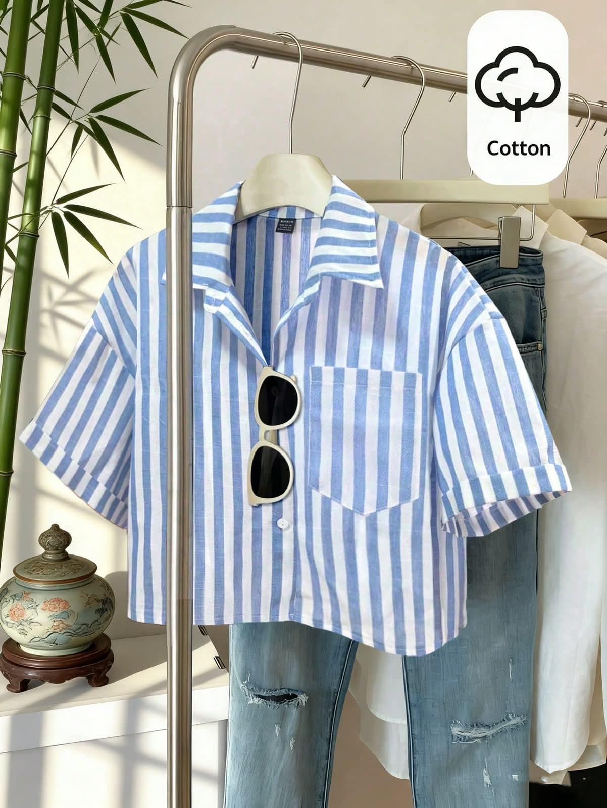 Blusa corta de rayas