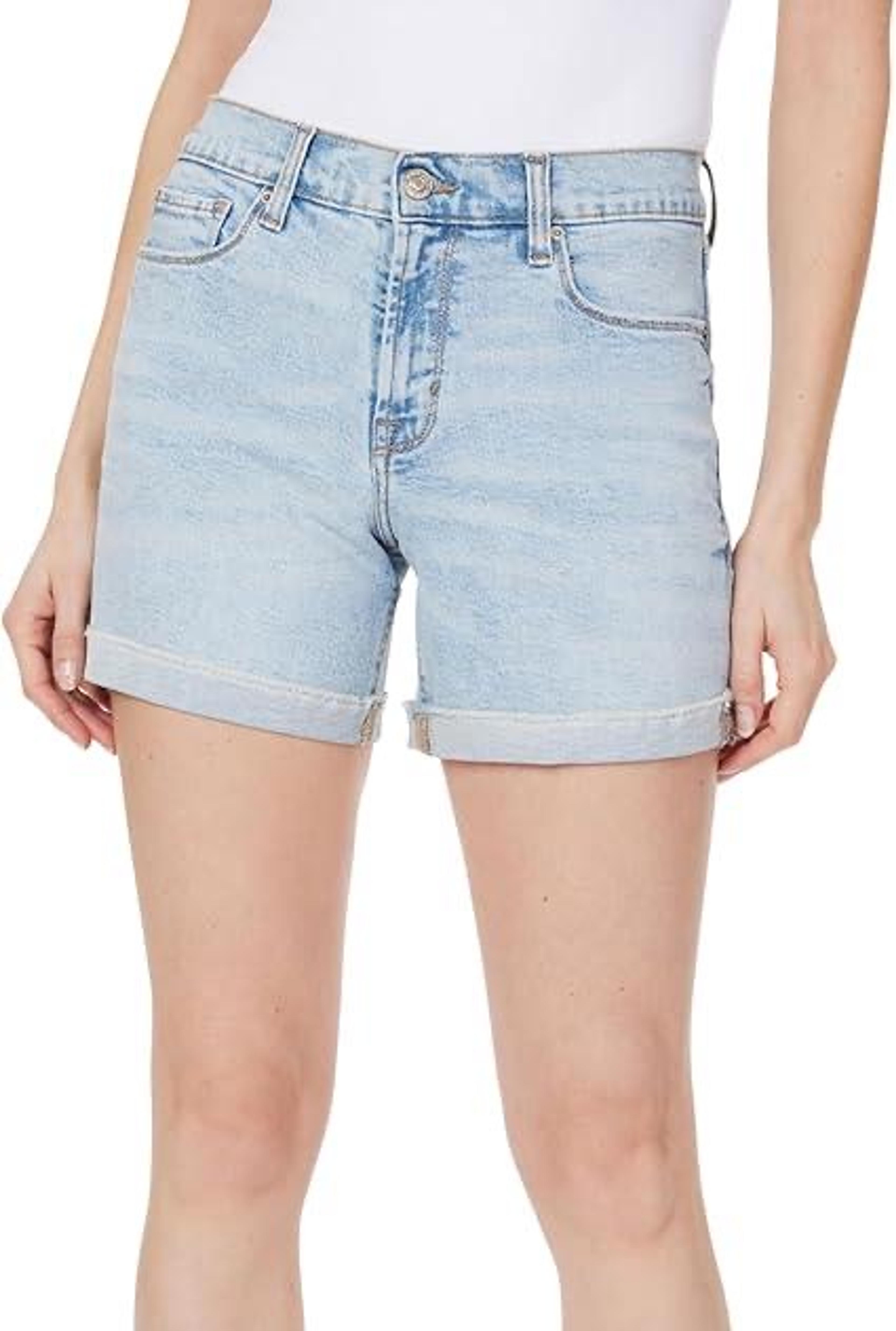Light blue denim shorts