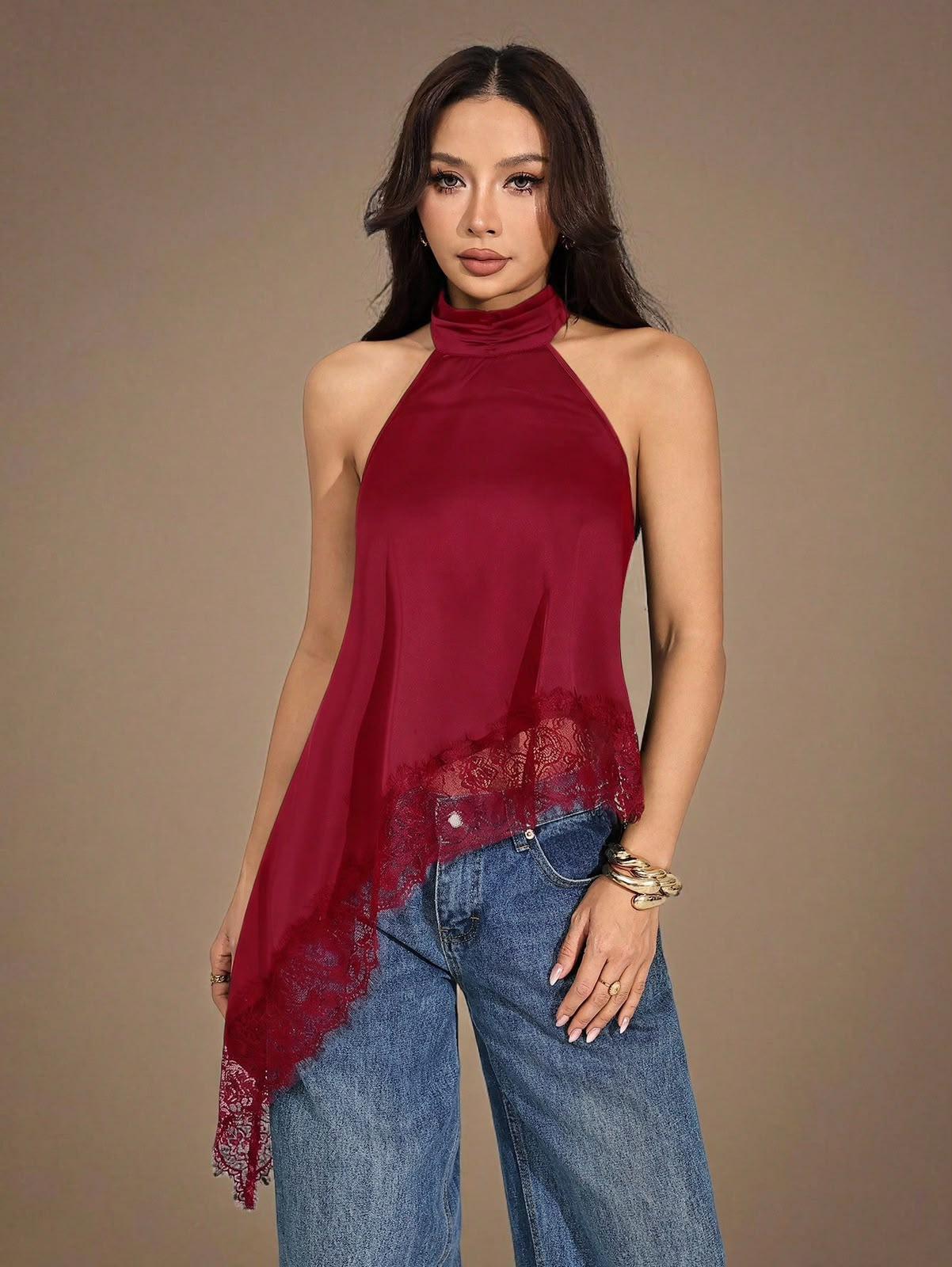 Halter Blouse with lace