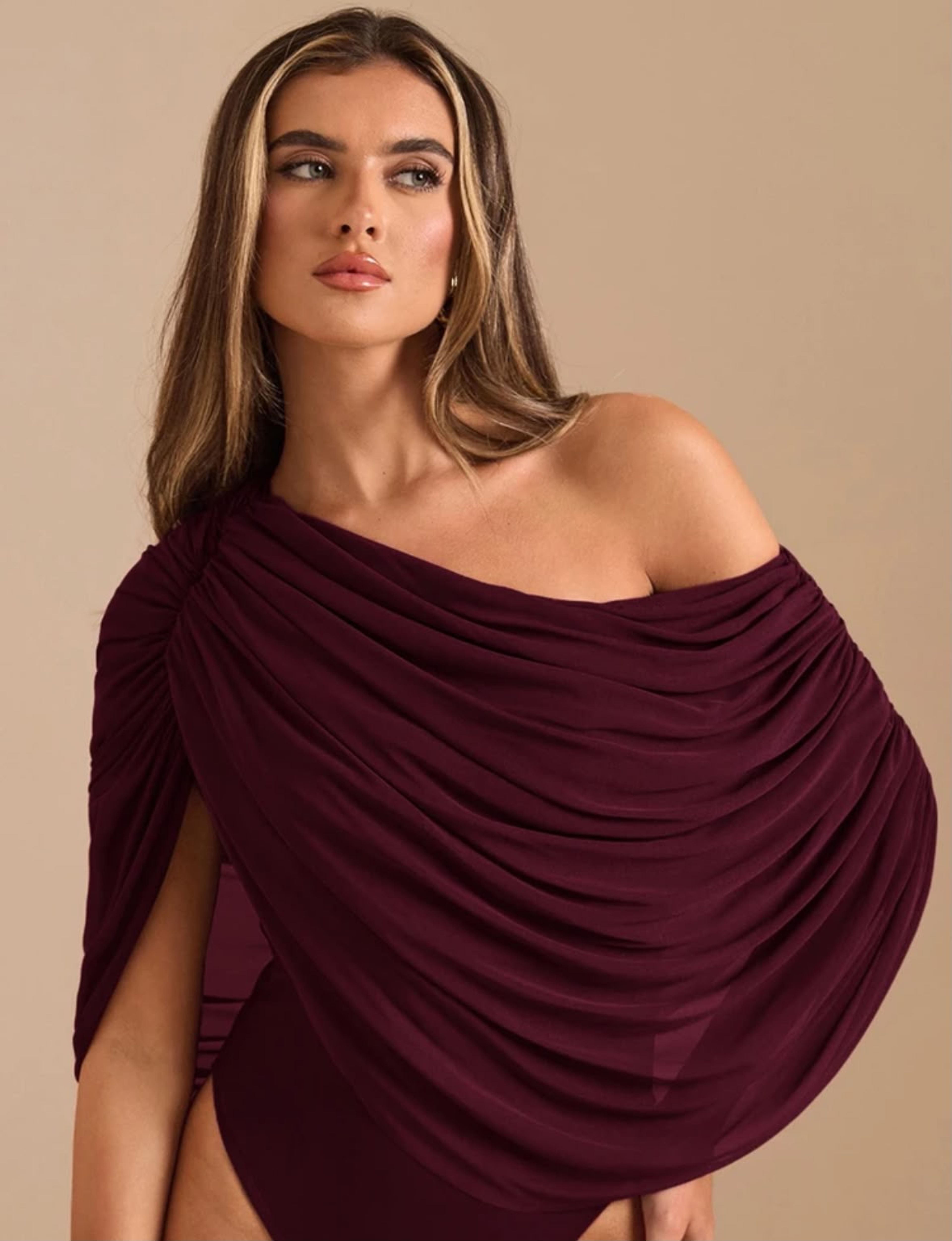 Body suite gathered fabric