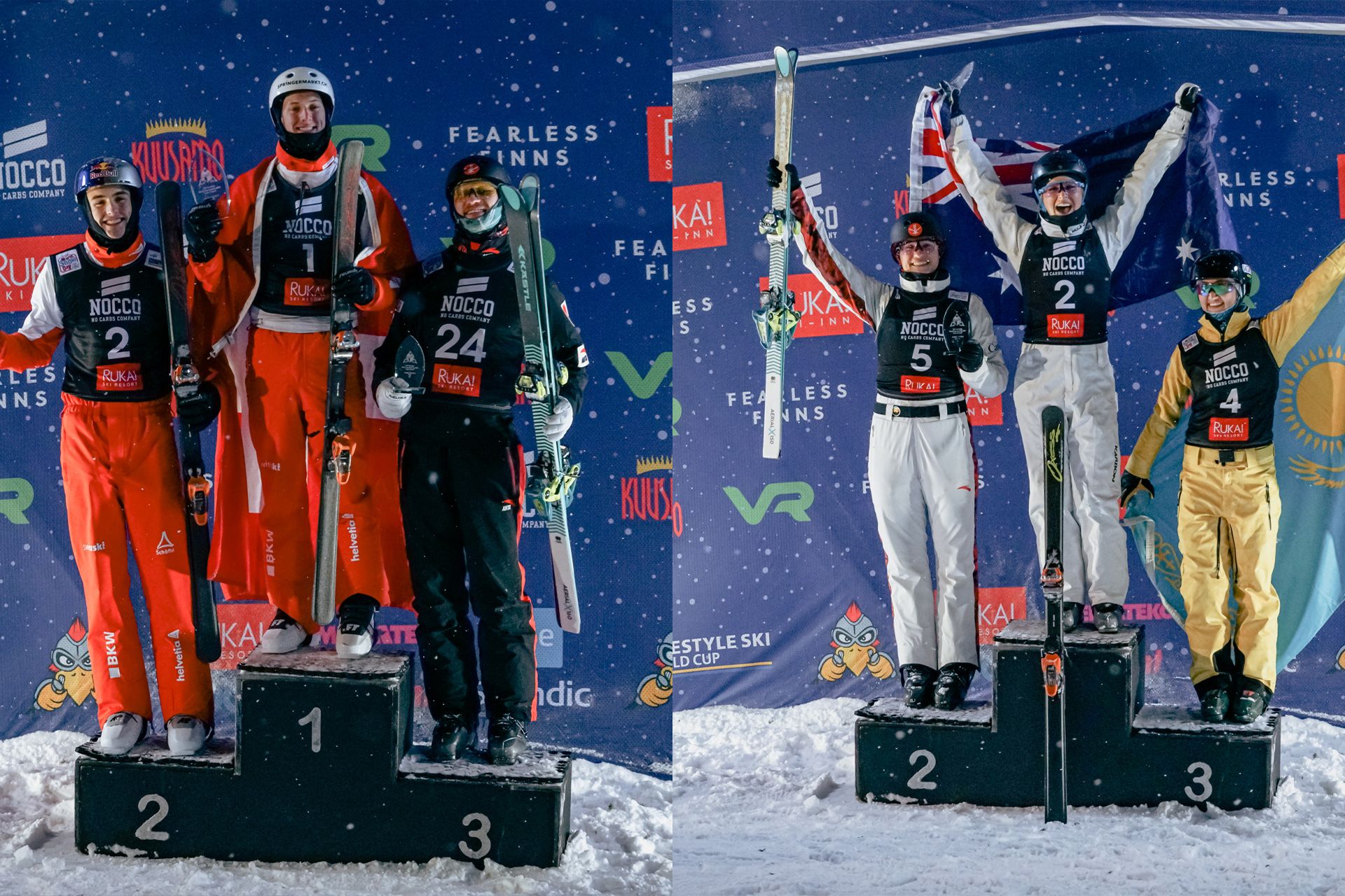 Marion Thénault and Lewis Irving kick off ski season with medals