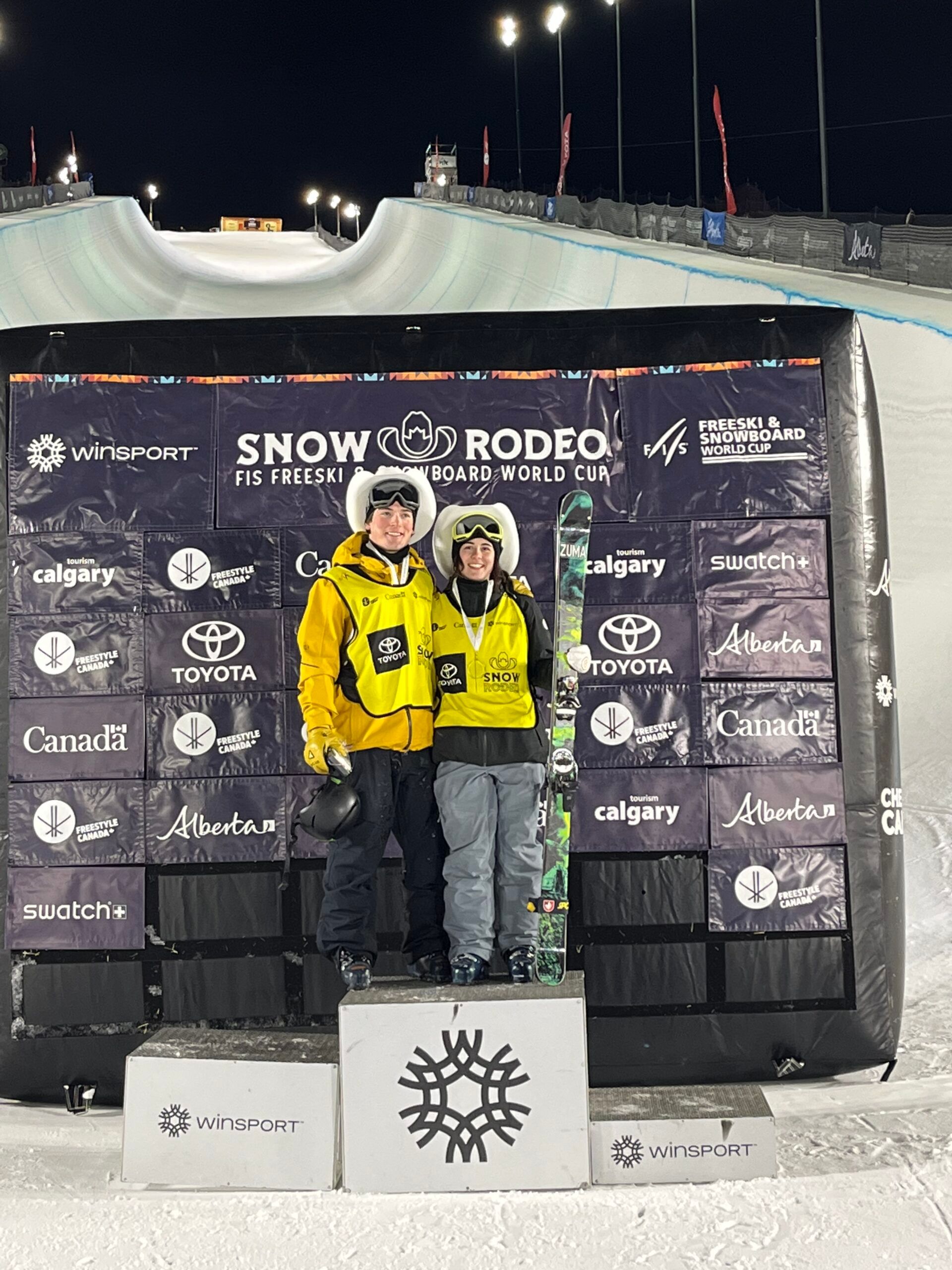 Silver Opening Day at Snow Rodeo for Mackay and Karker, Simon D’Artois on Third Step of Podium