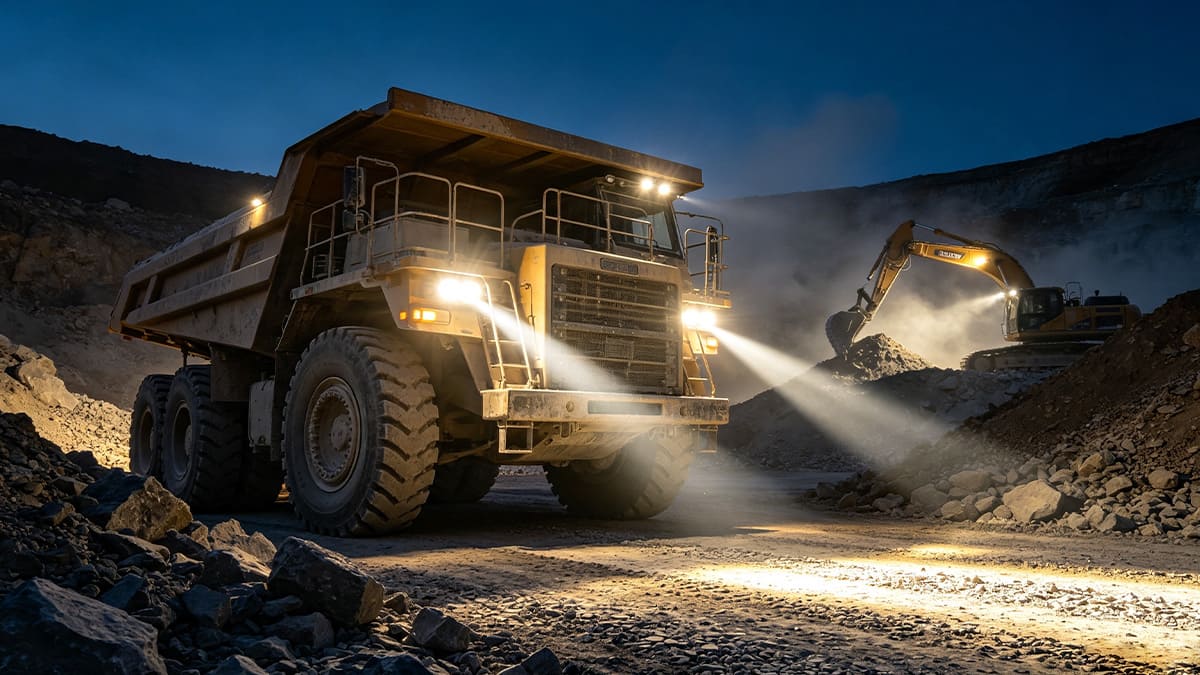 Mining equipment with LED lighting