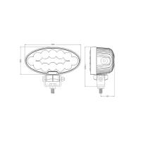 7″ 60W Oval LED Work Light with Swivel Bracket — view 4