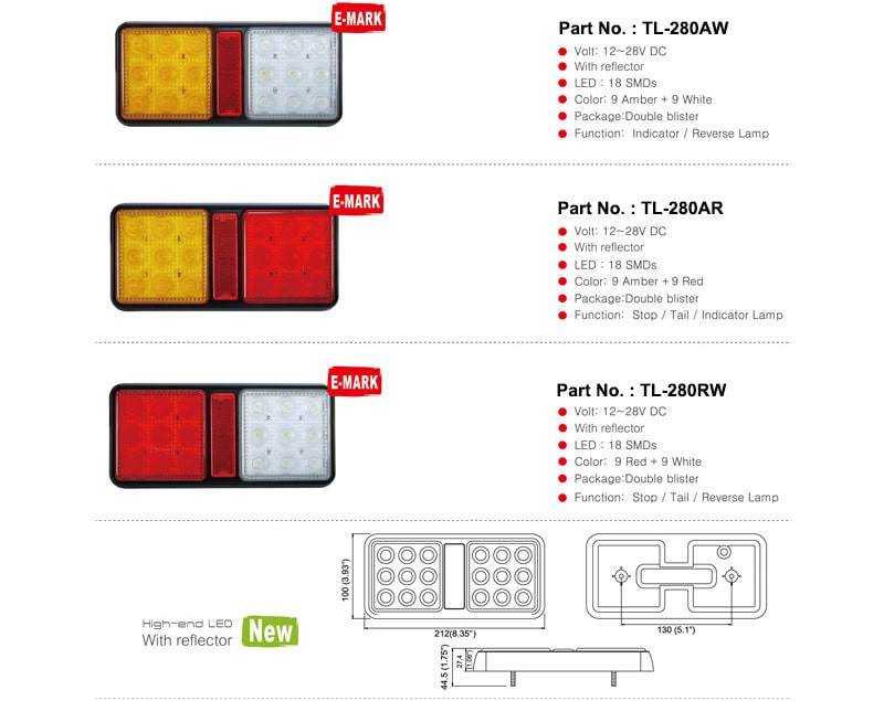 LED Truck Trailer Tail Lights TL-280 — view 4