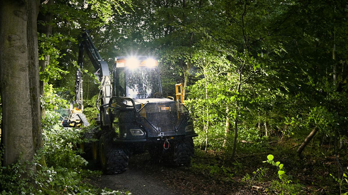 Forestry utility vehicle with LED work lights