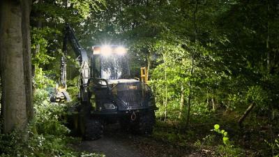 Forestry utility vehicle with LED work lights