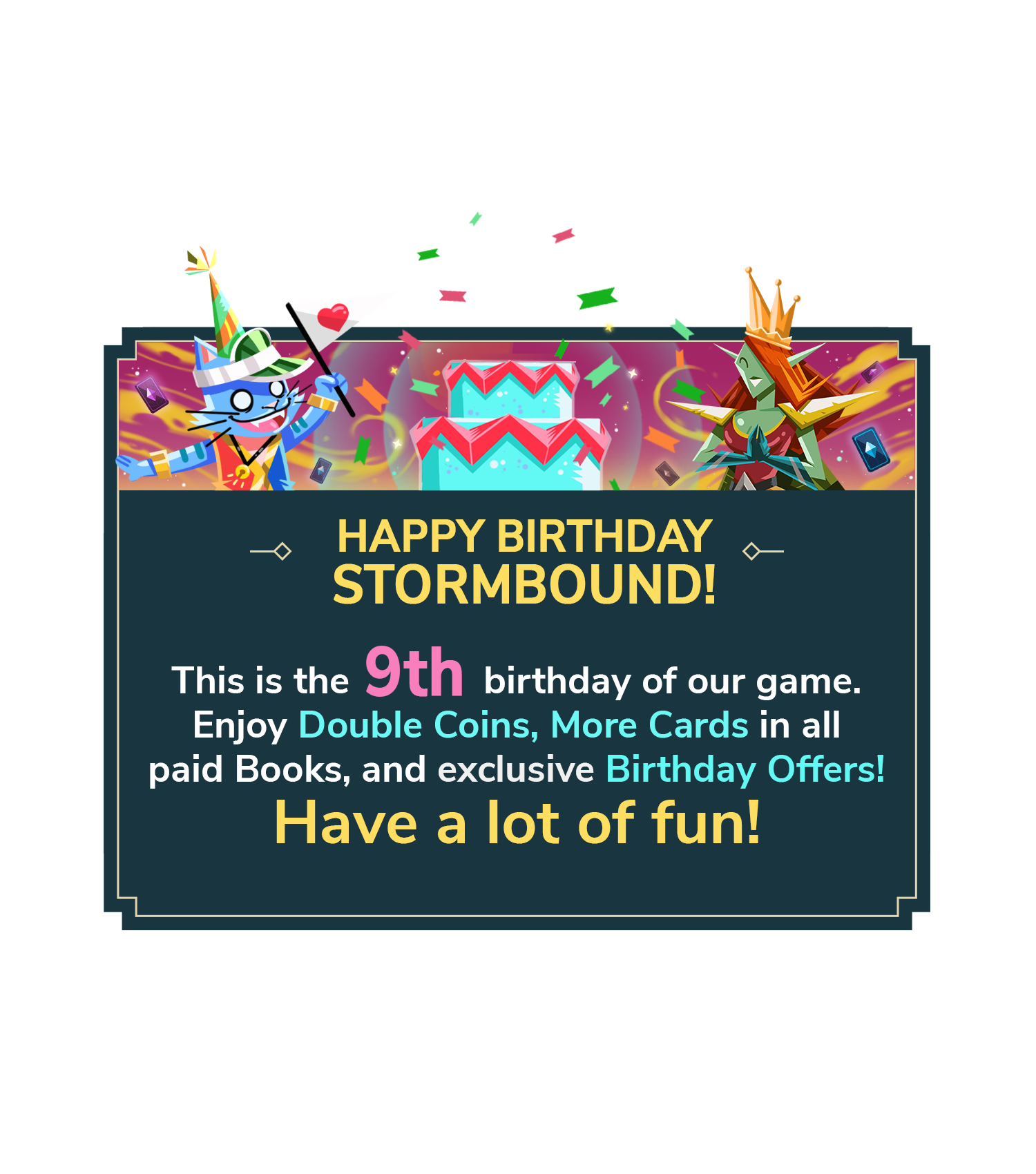 Anniversary welcome message
