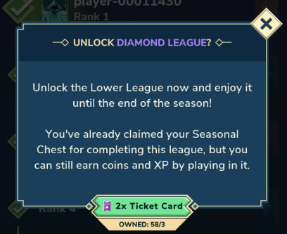 Unlock previously unlocked league