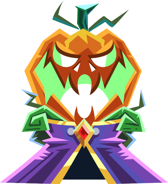 Orange pumpkin with a terrifying face