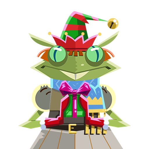 Festive Tode in winter holiday outfit