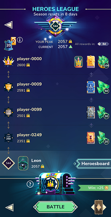 in-game screenshot Heroes League