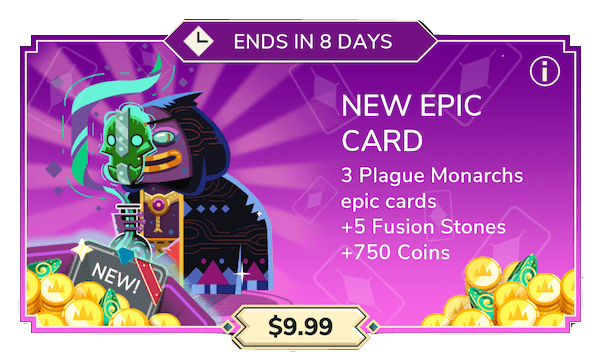 Plague Monarchs pack: 5 copies of Plague Monarchs + 750 coins + 5 fusion stones
