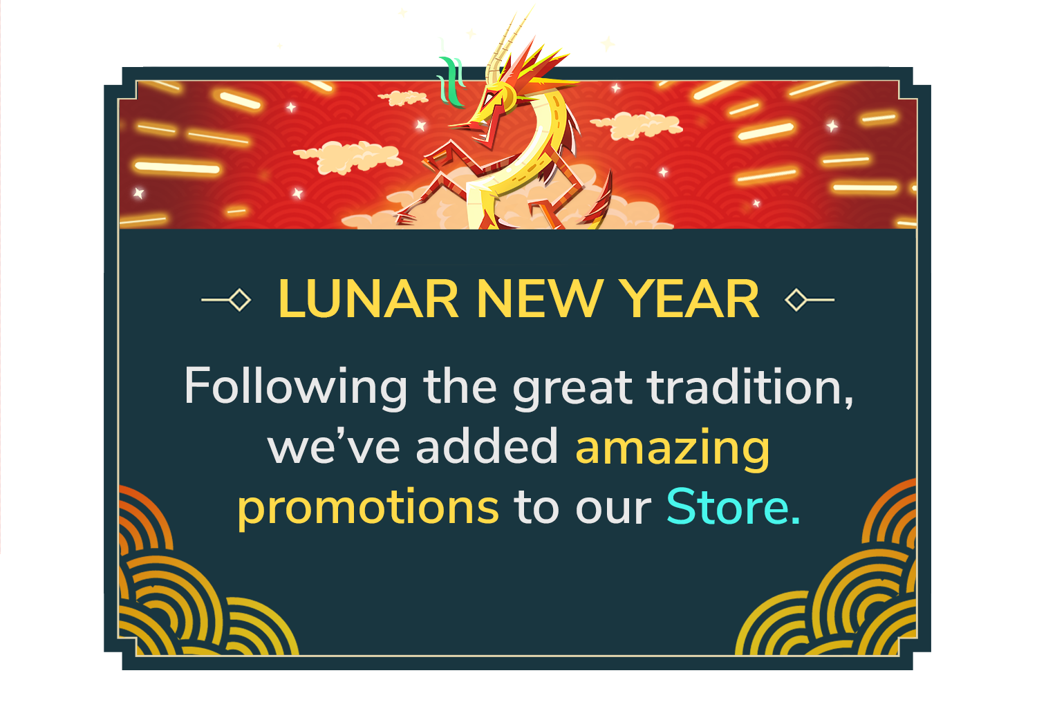 Lunar New year in-game welcome message.