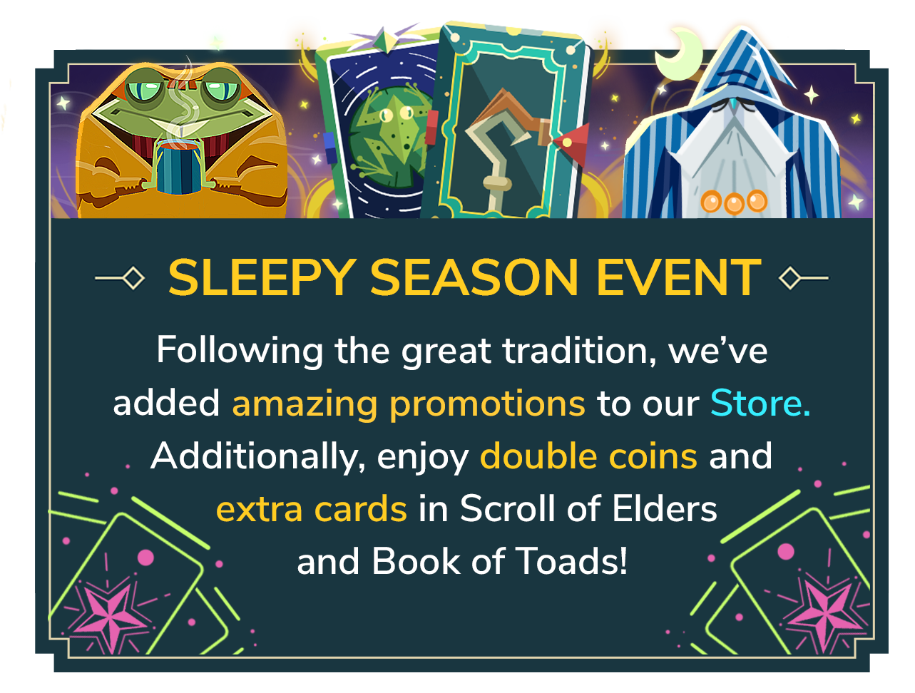 Sleepy Season Event in-game pop-up