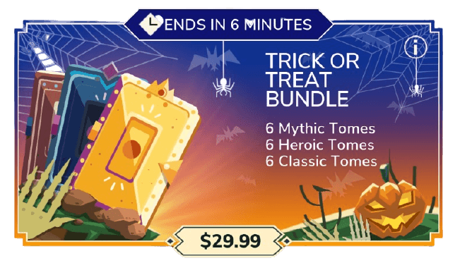 Trick or Treat bundle: 6 Mythic Tomes, 6 Heroic Tomes, 6 Classic Tomes