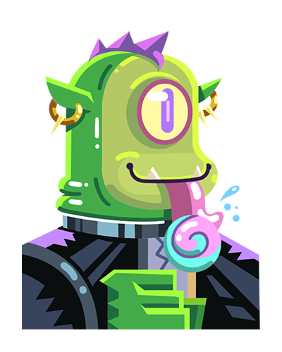Green punk cyclops avatar