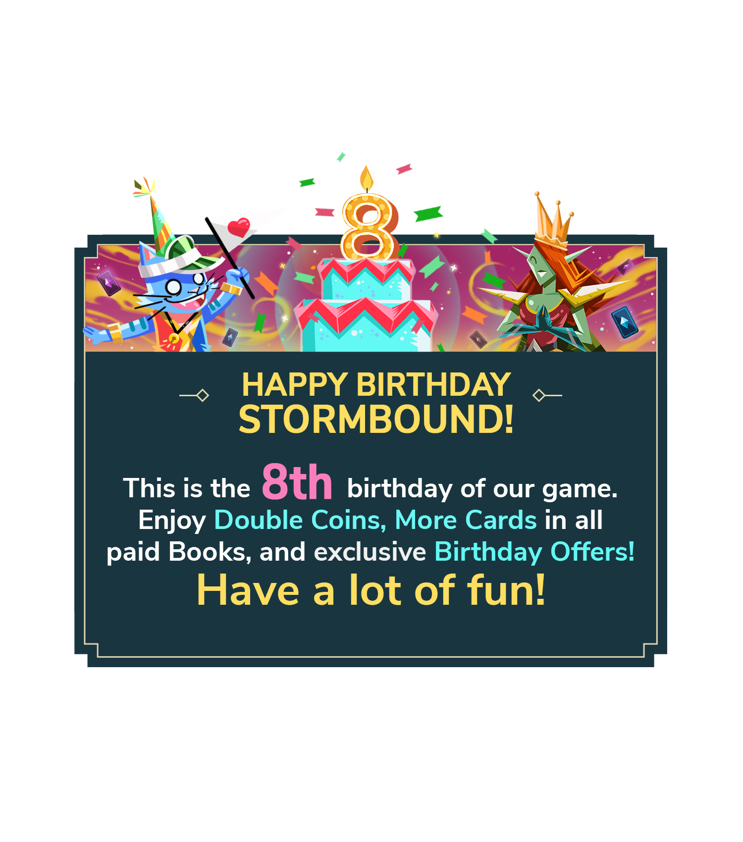 Anniversary welcome message