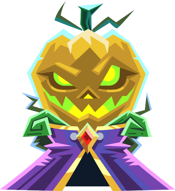 Yellow pumpkin with a scary face