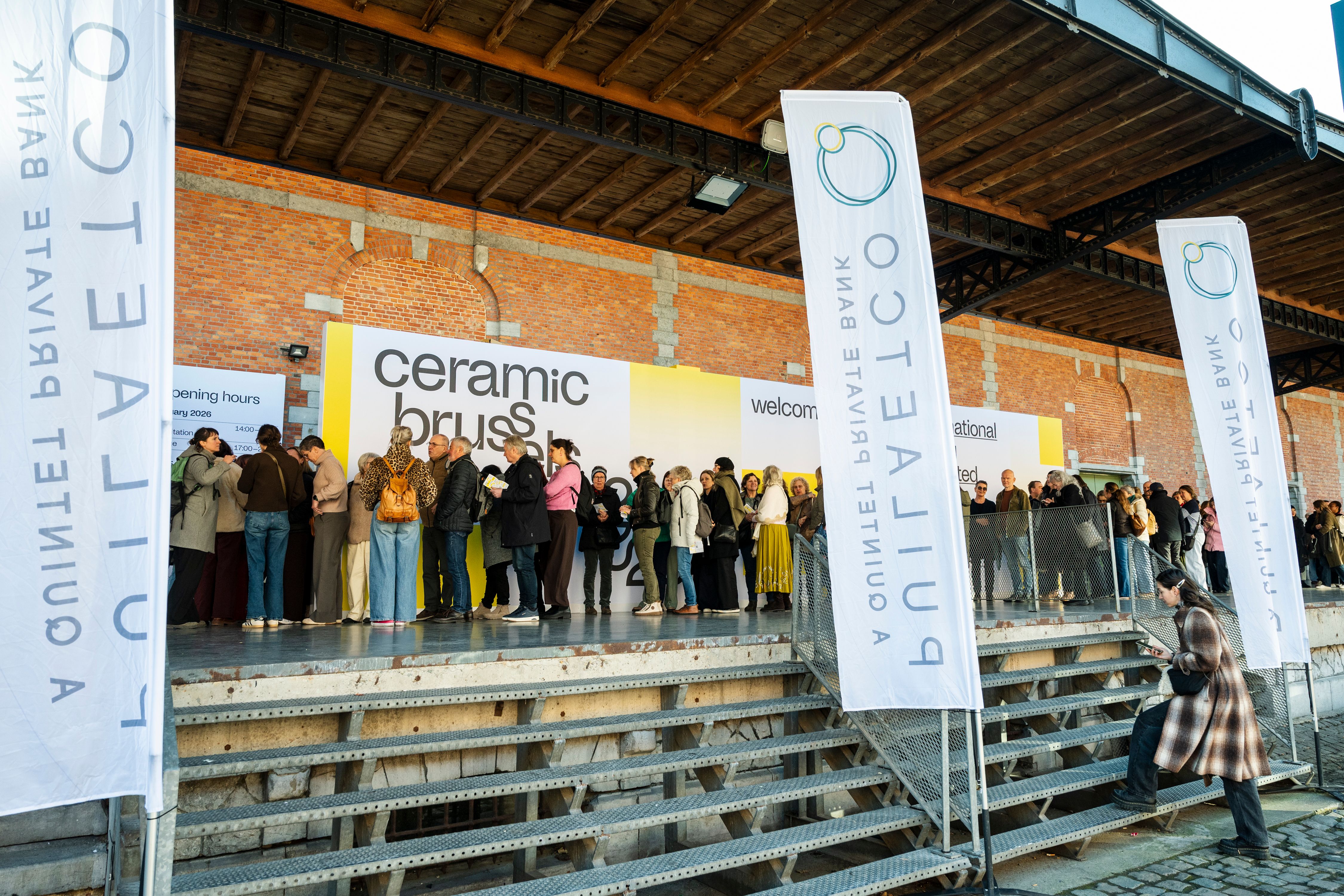 Puilaetco banners in front of ceramic brussels 