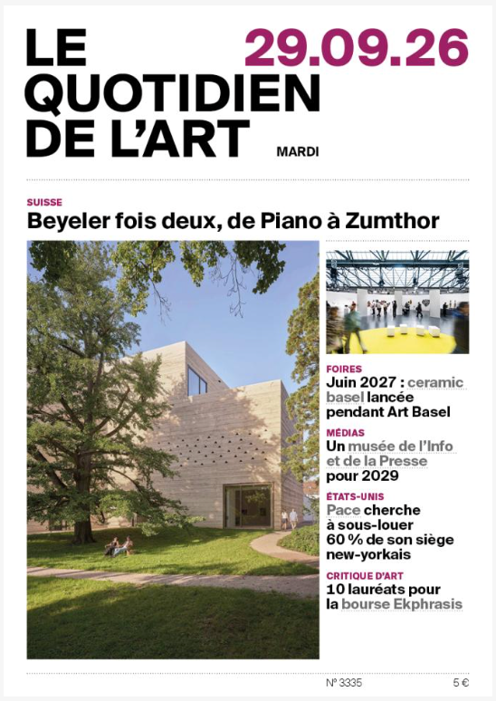 cover of Le quotidien de l'Art september edition 
