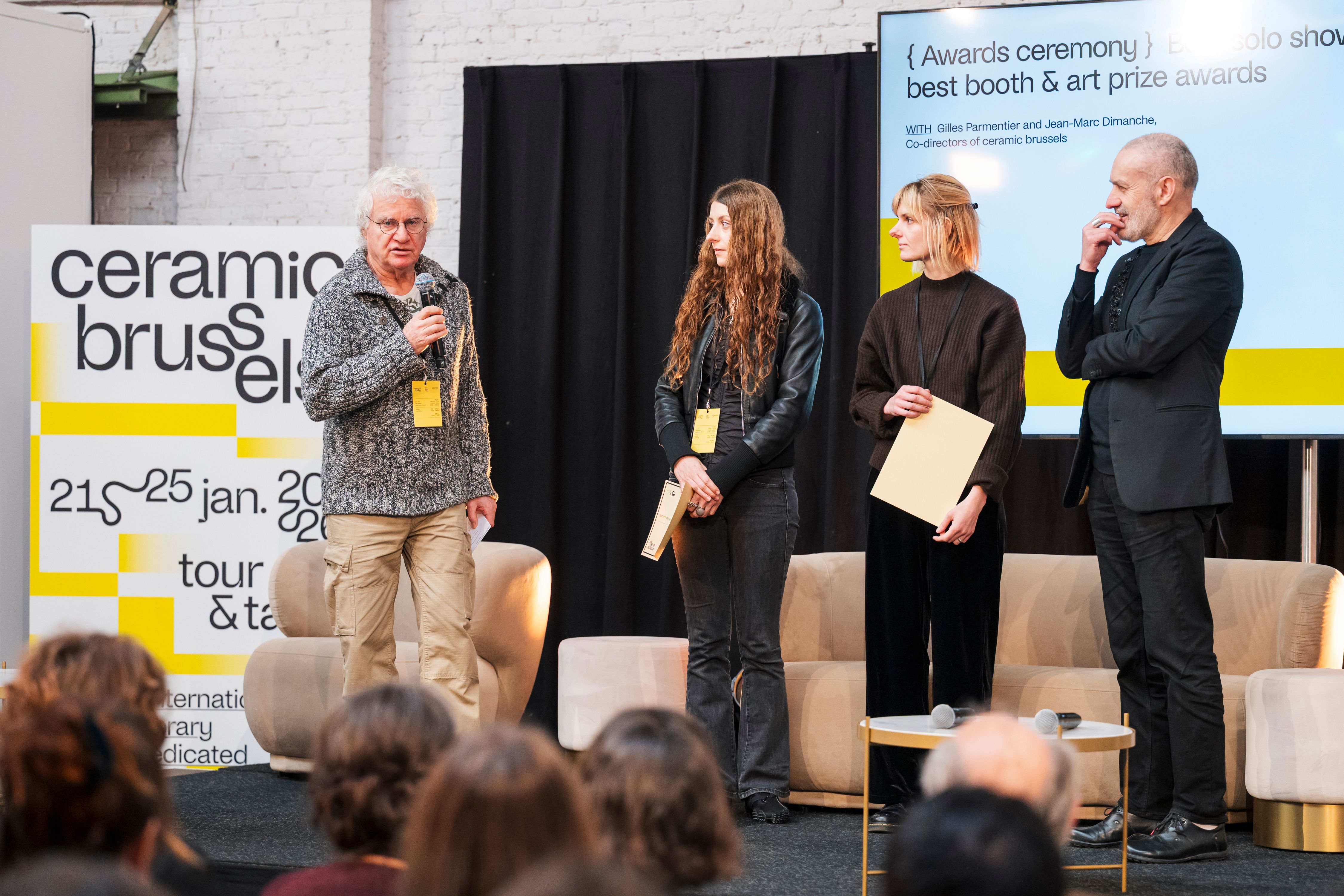 Winners on stage at the ceramic brussels 2026 awards ceremony.