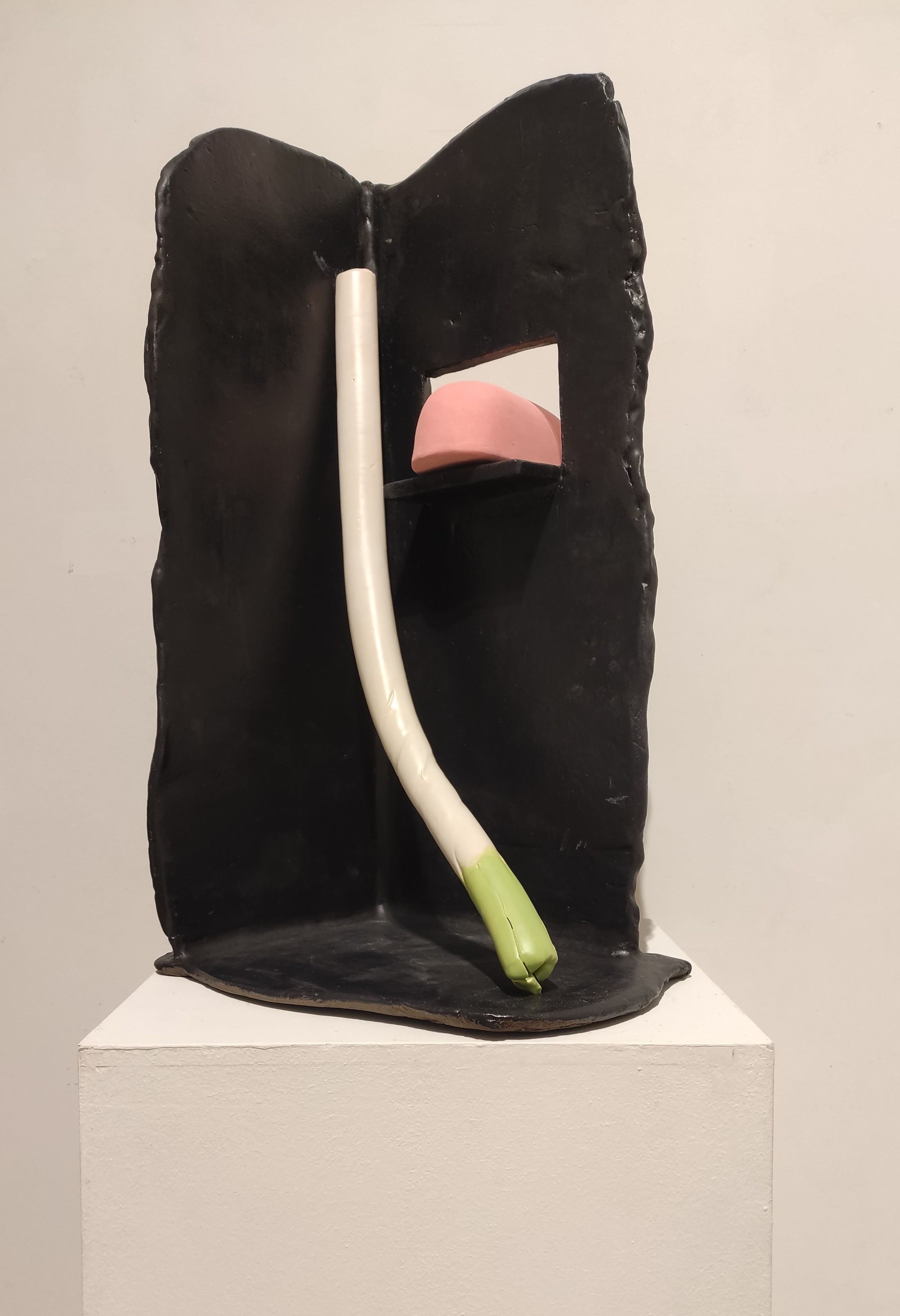Montse Rego, Still Life with Leek and Panther Cake, 2025