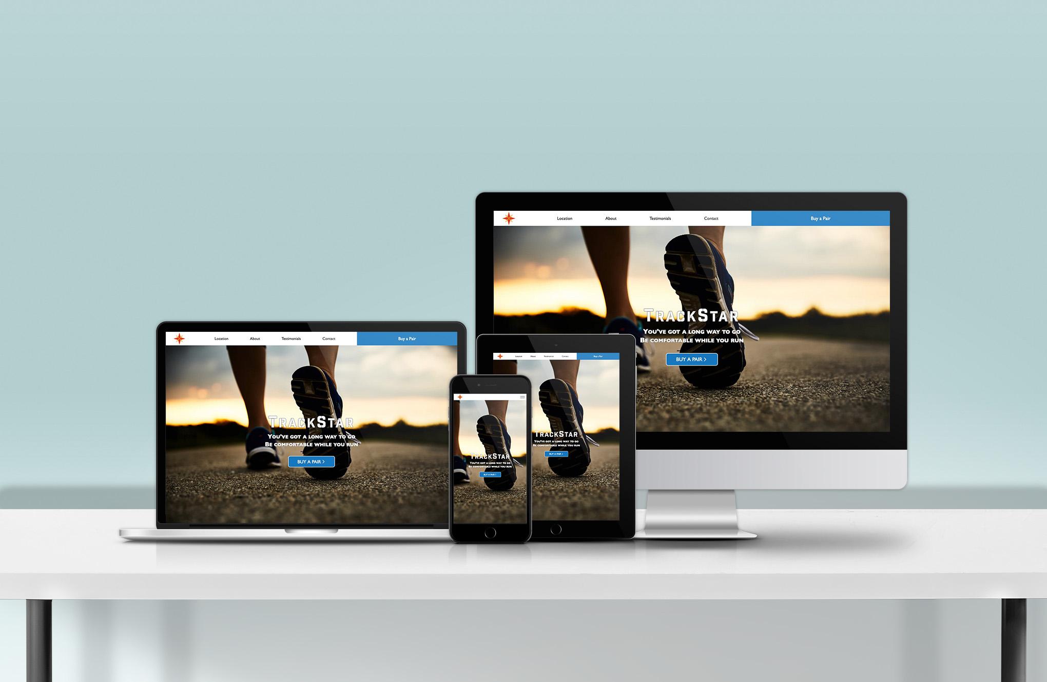 Responsive web design shown on 4 different screens
