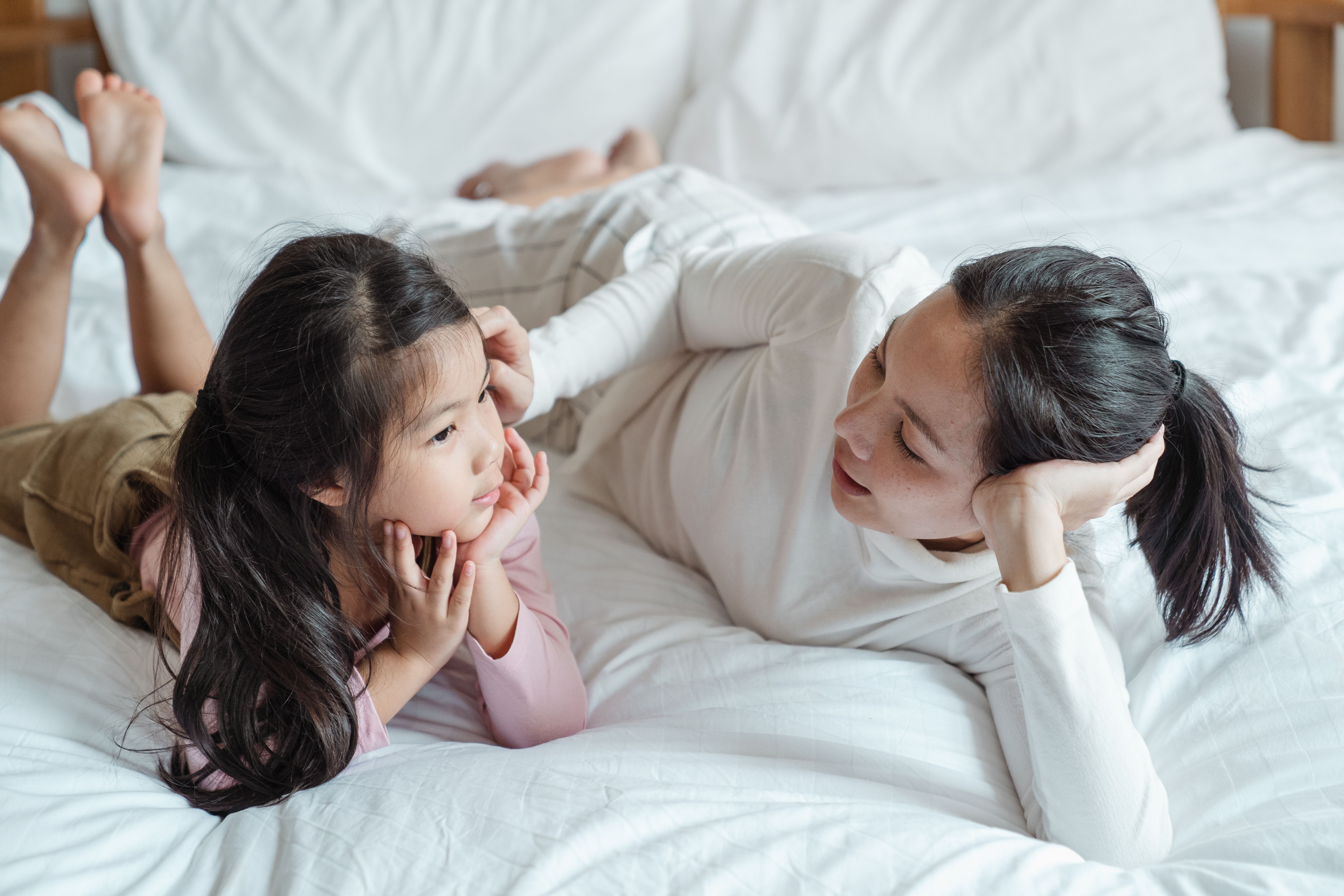 Parent and child having an open and meaningful conversation