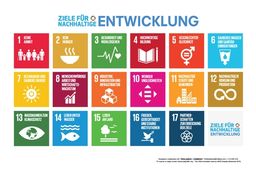 Die Icons der 17 Sustainable Development Goals.
