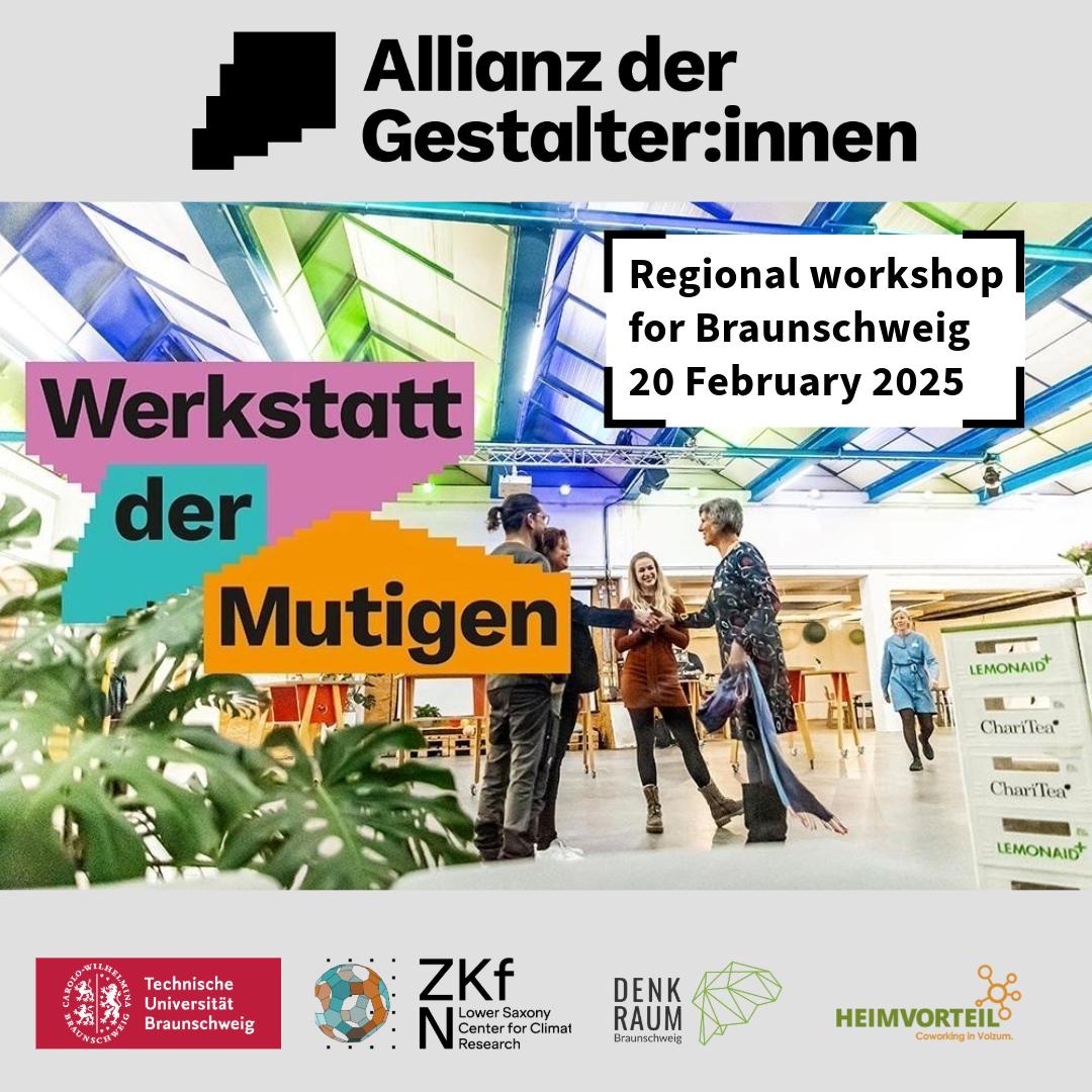 Invitation image for the Werkstatt der Mutigen for the Braunschweig region on 20 February 2025